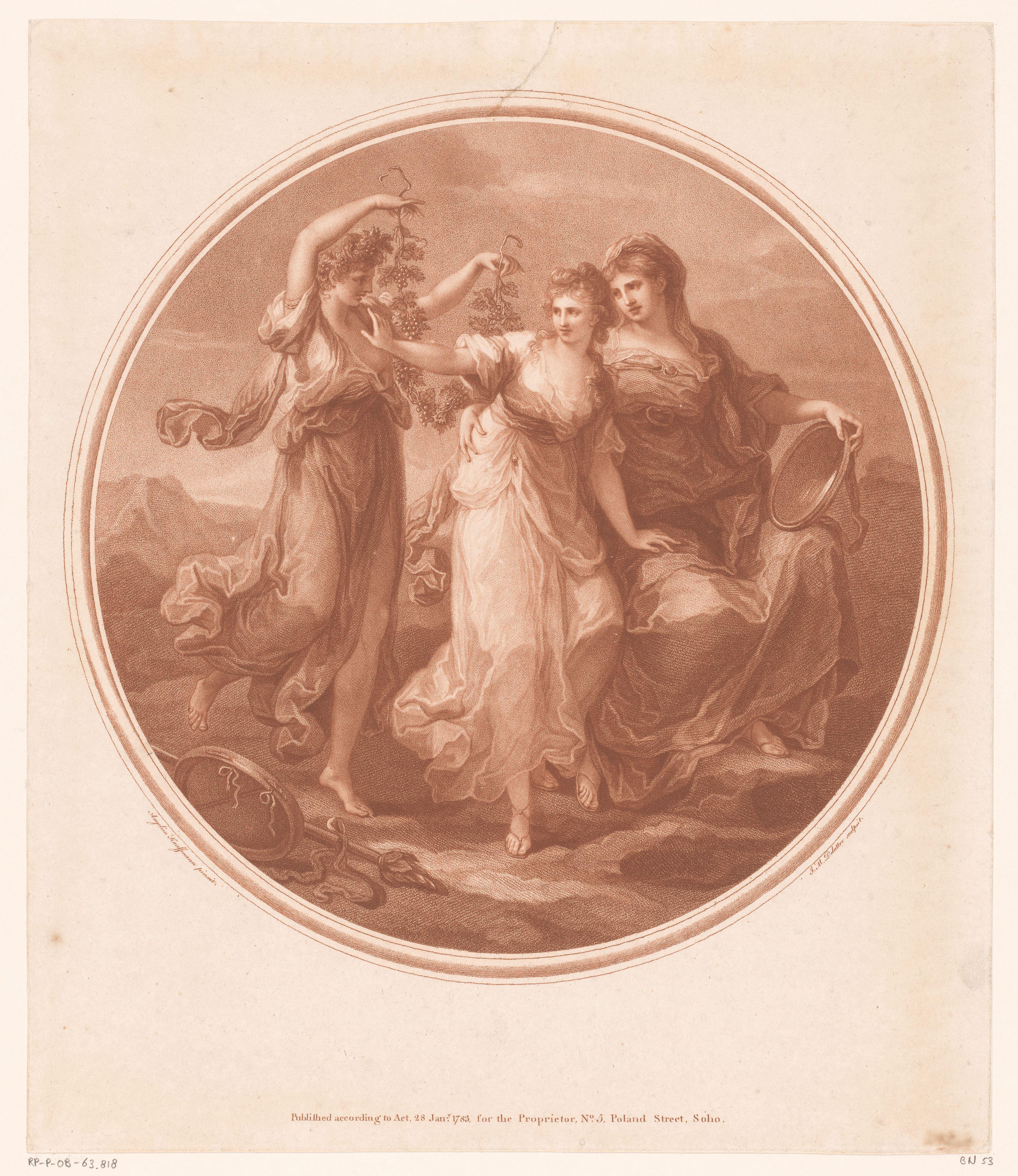 Schoonheid (Bellezza) geadviseerd door Voorzichtigheid (Prudentia), wijst de verleidingen van Dwaasheid (Pazzia) af