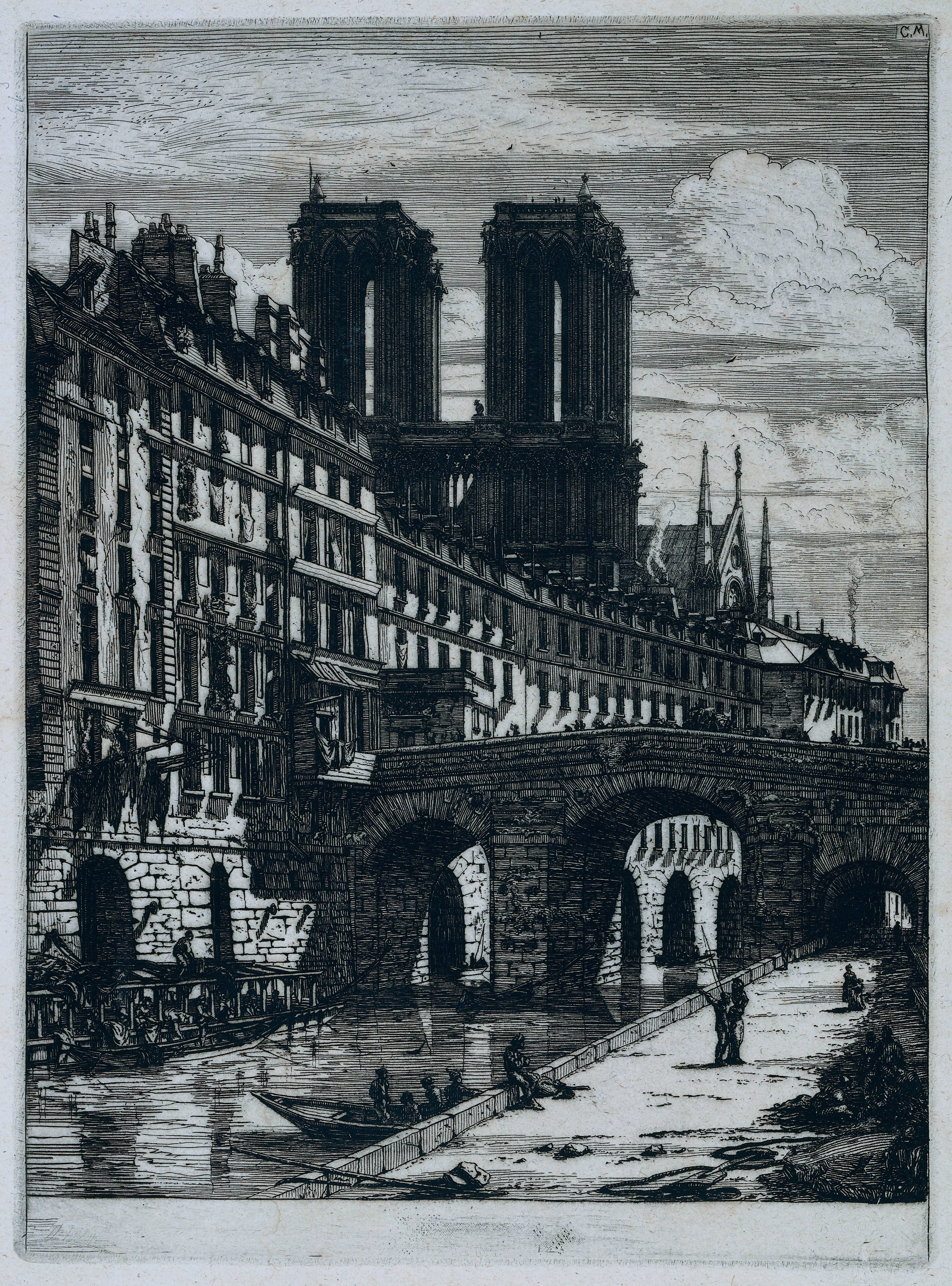 Petit Pont over de Seine in Parijs