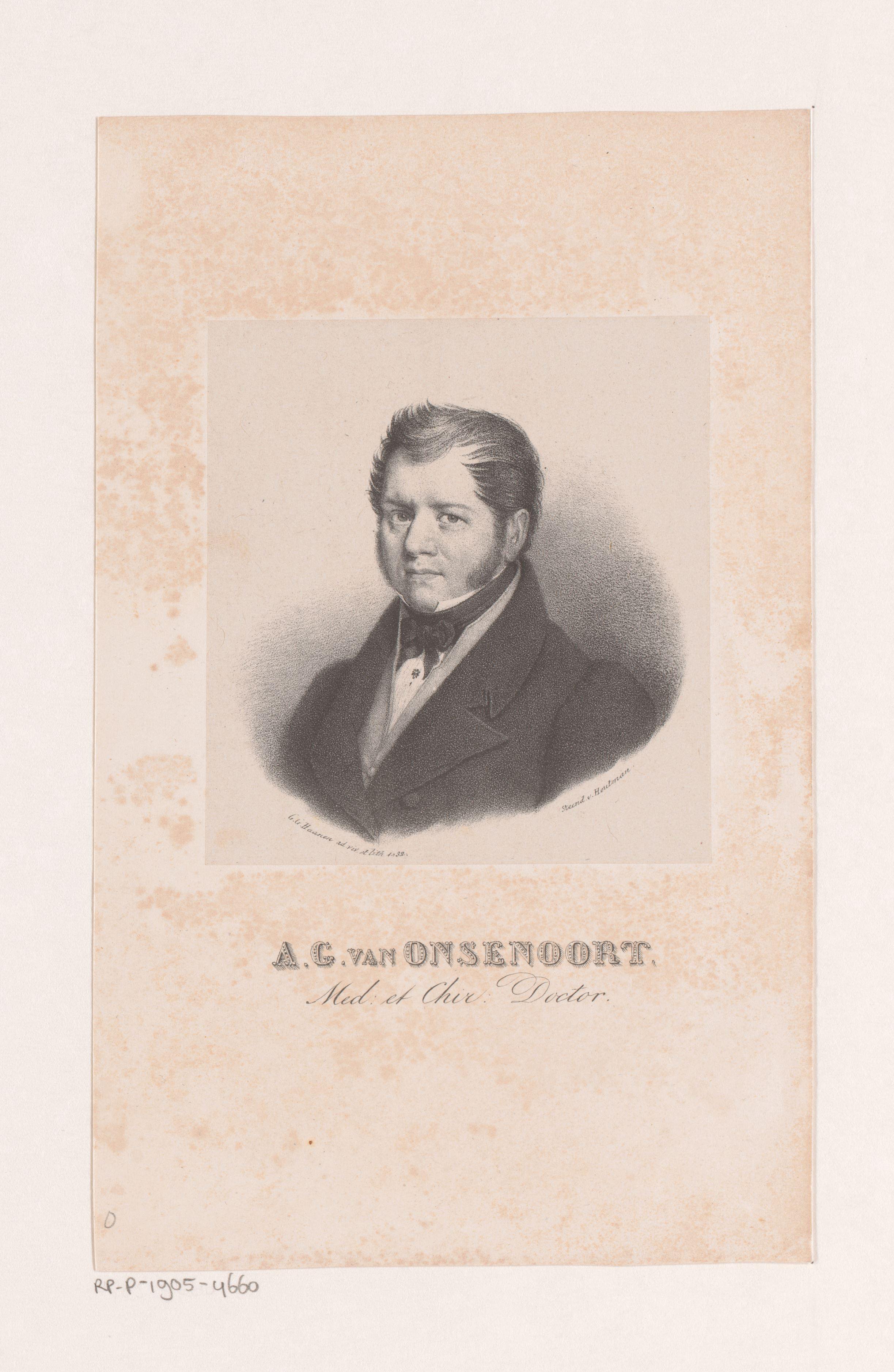 Portret van Anthonius Gerardus van Onsenoort