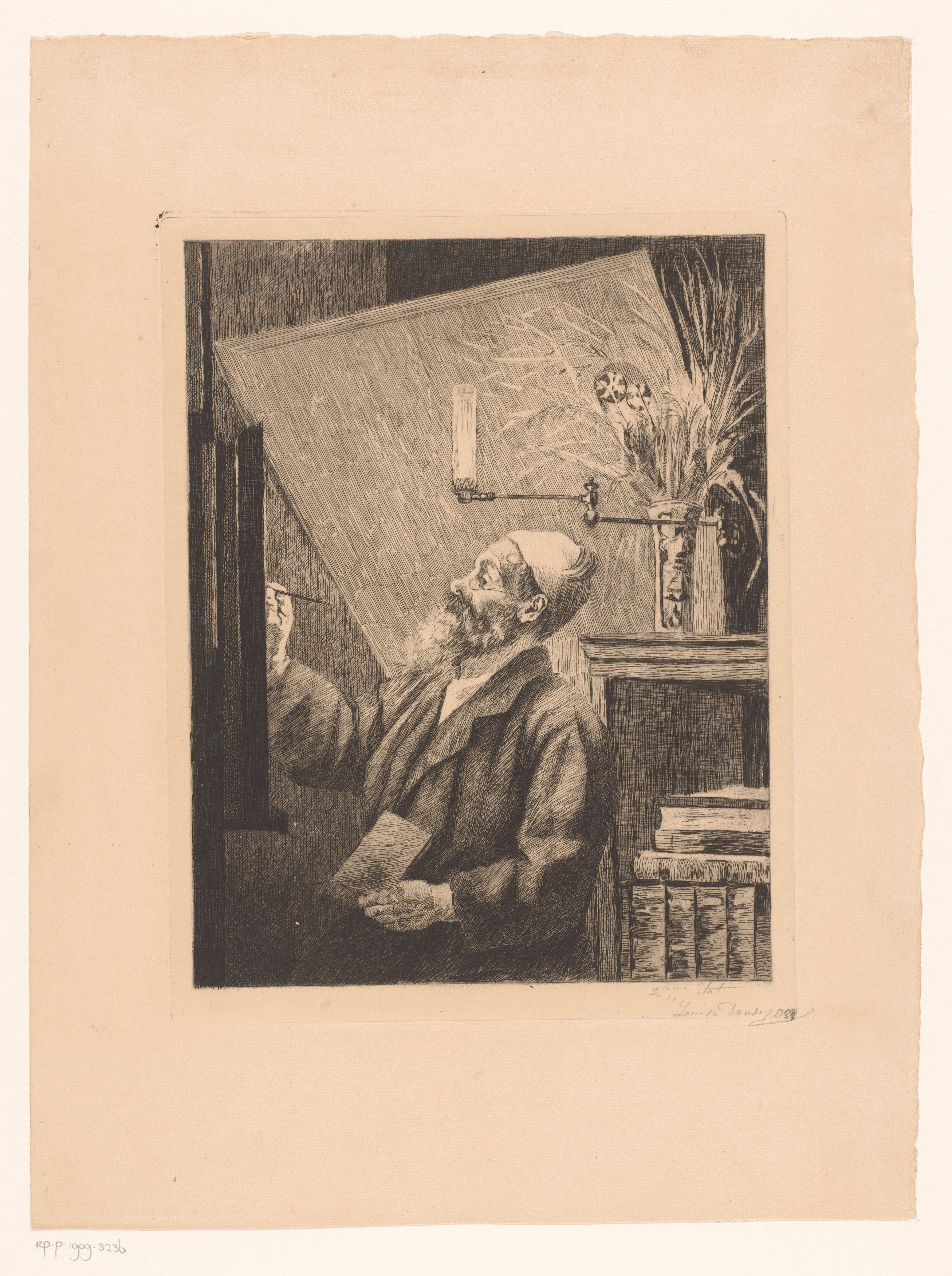 Auguste Danse aan de schildersezel