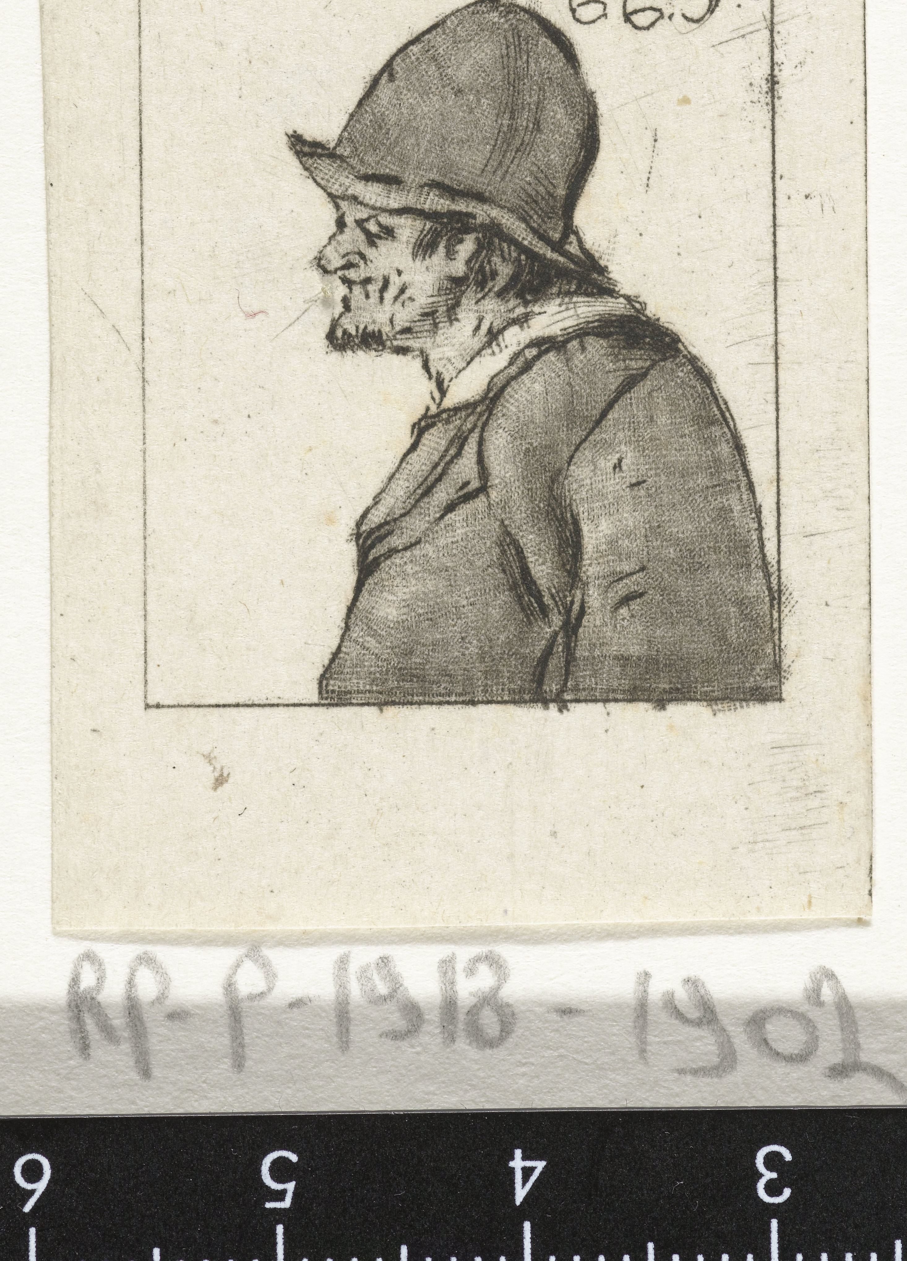 Buste van een oude visser