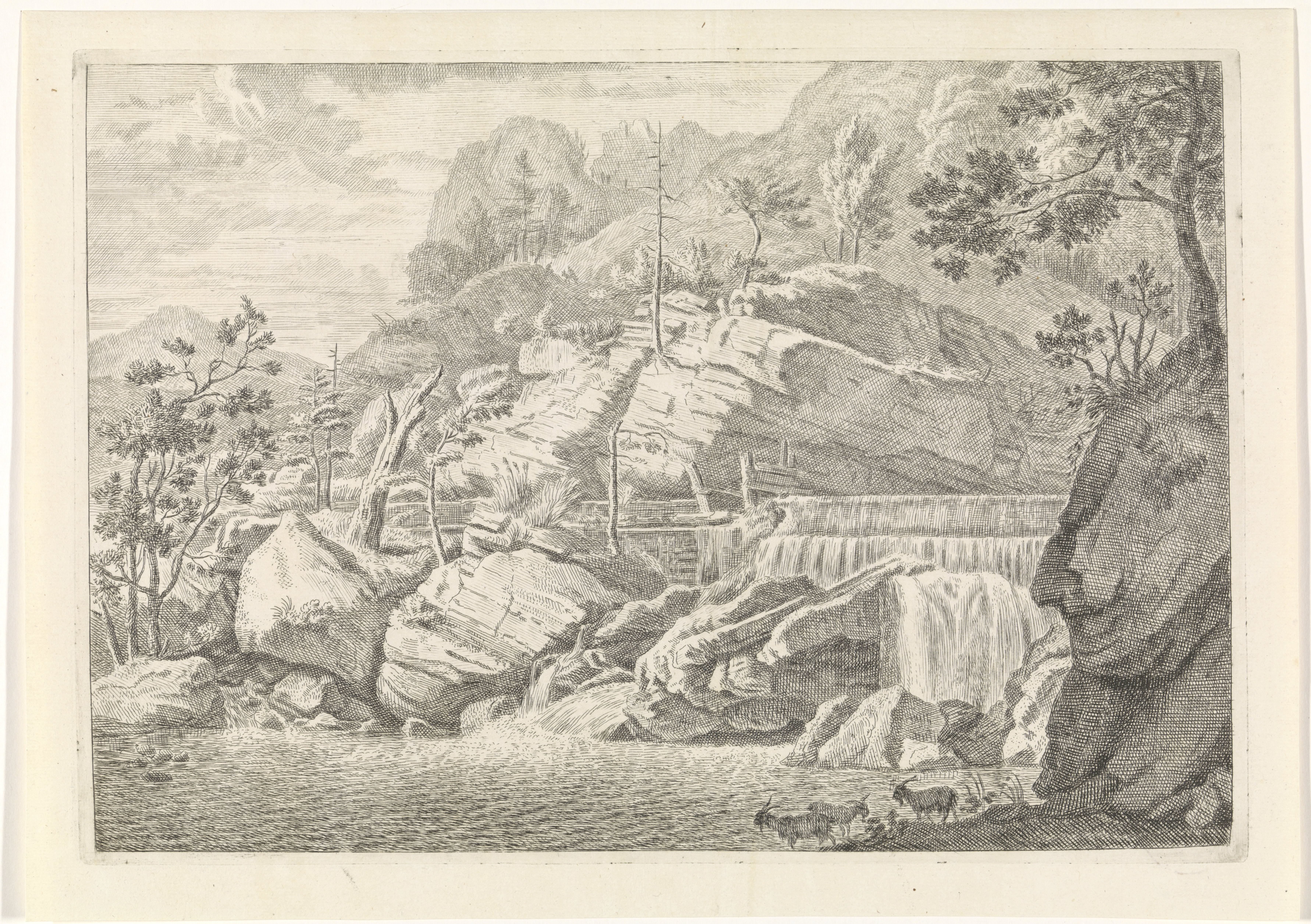 Gezicht op de grote waterval van Chartreuse