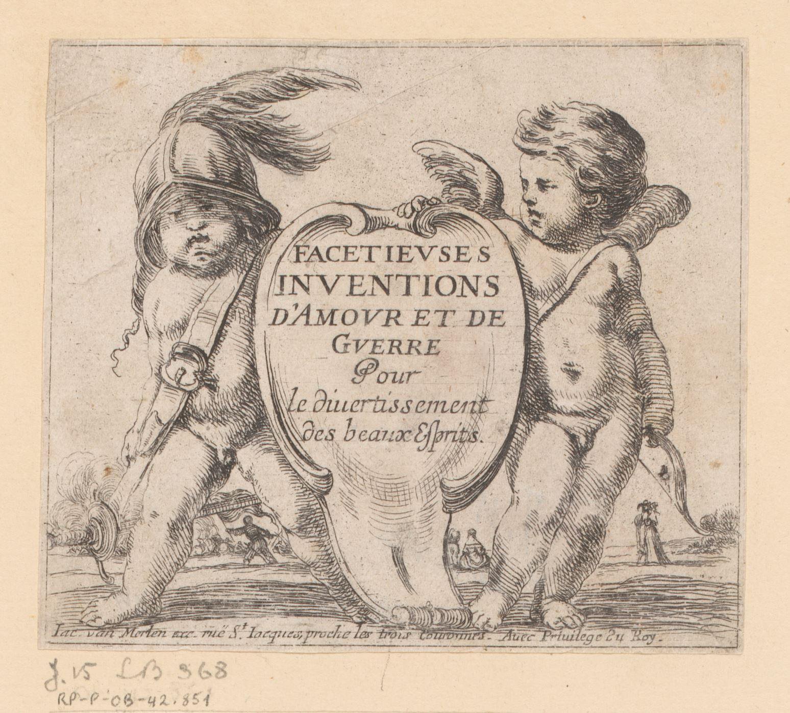 Titelprent met twee putti
