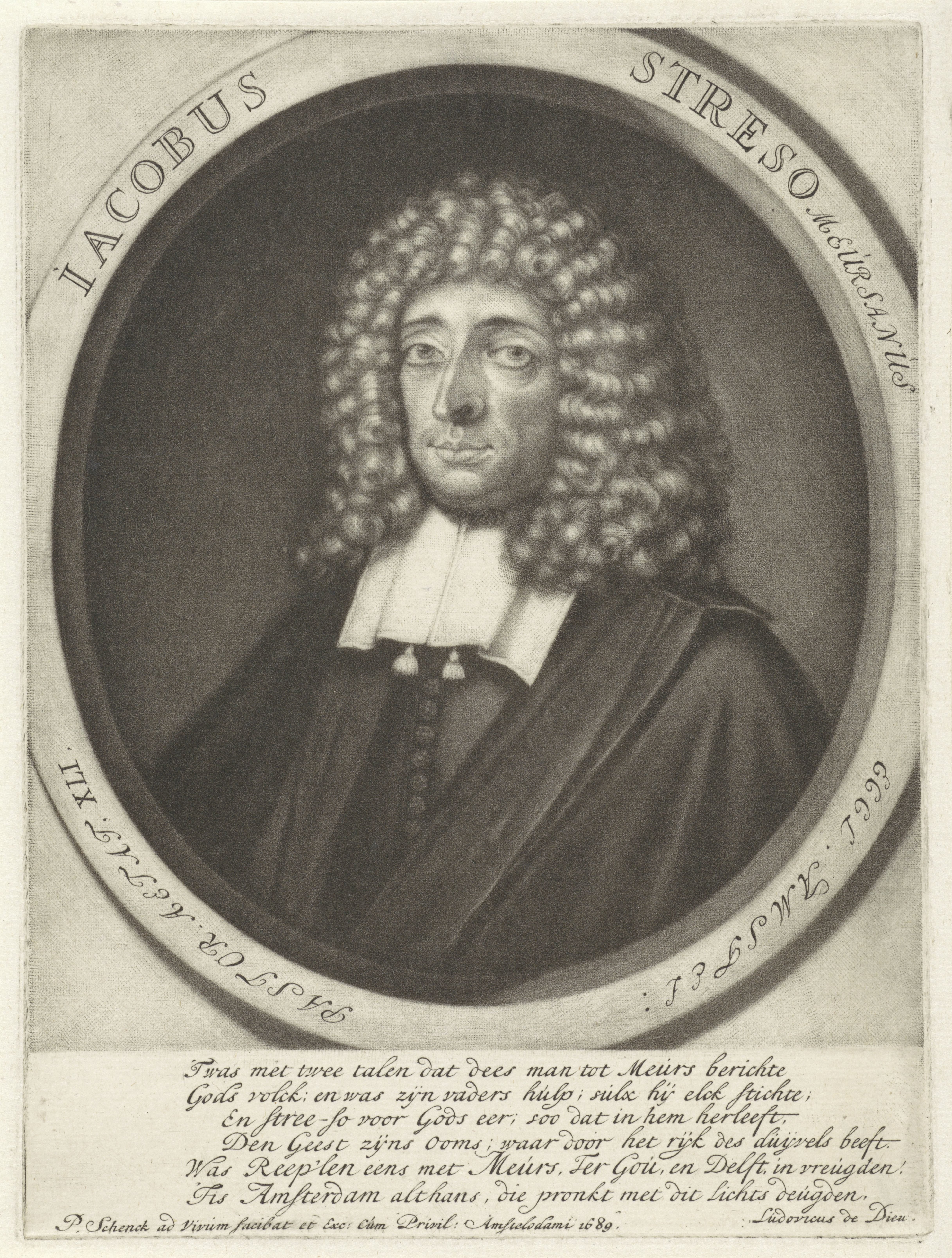 Portret van de predikant Jacobus Streso