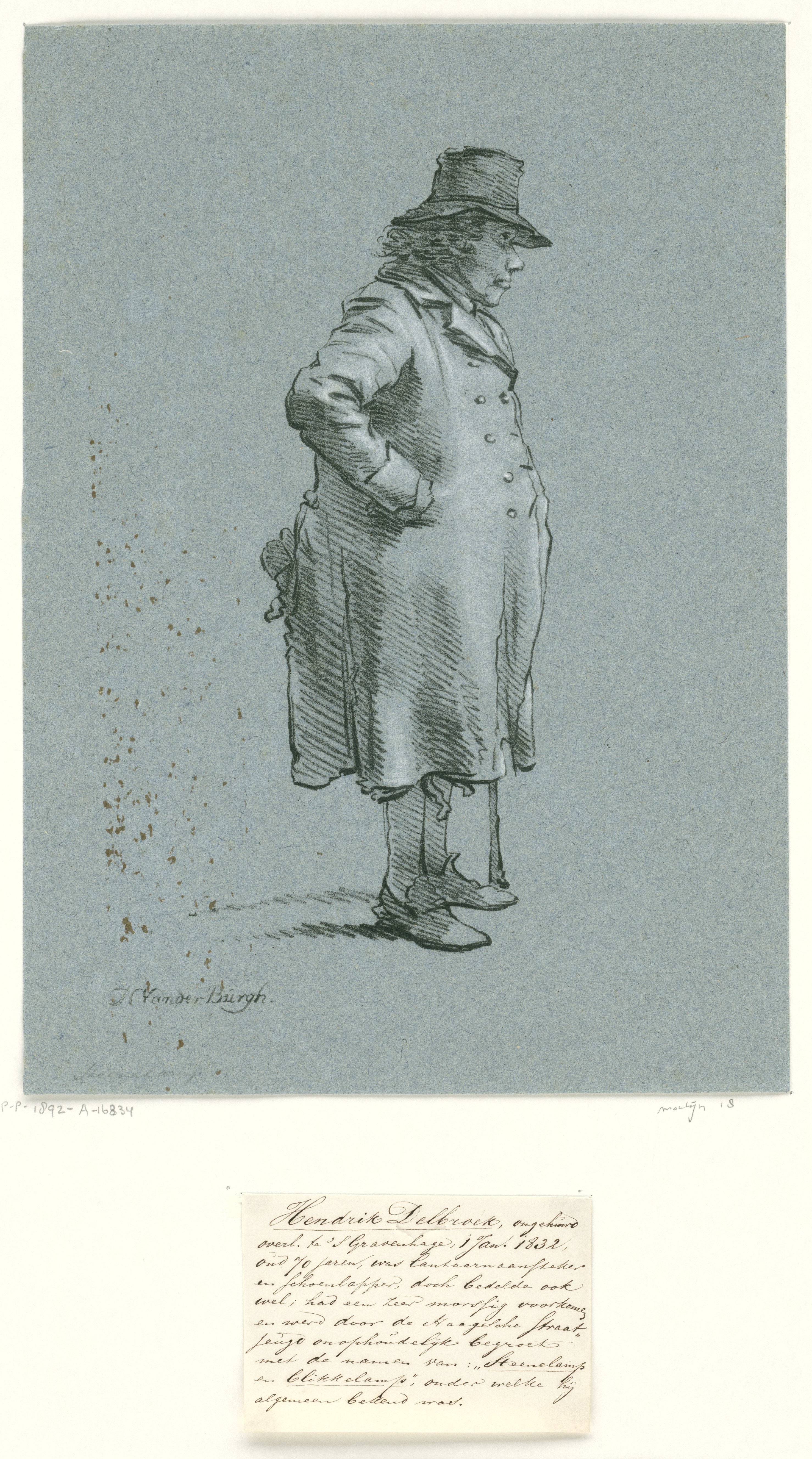 Portret van bedelaar Hendrik Delbroeck