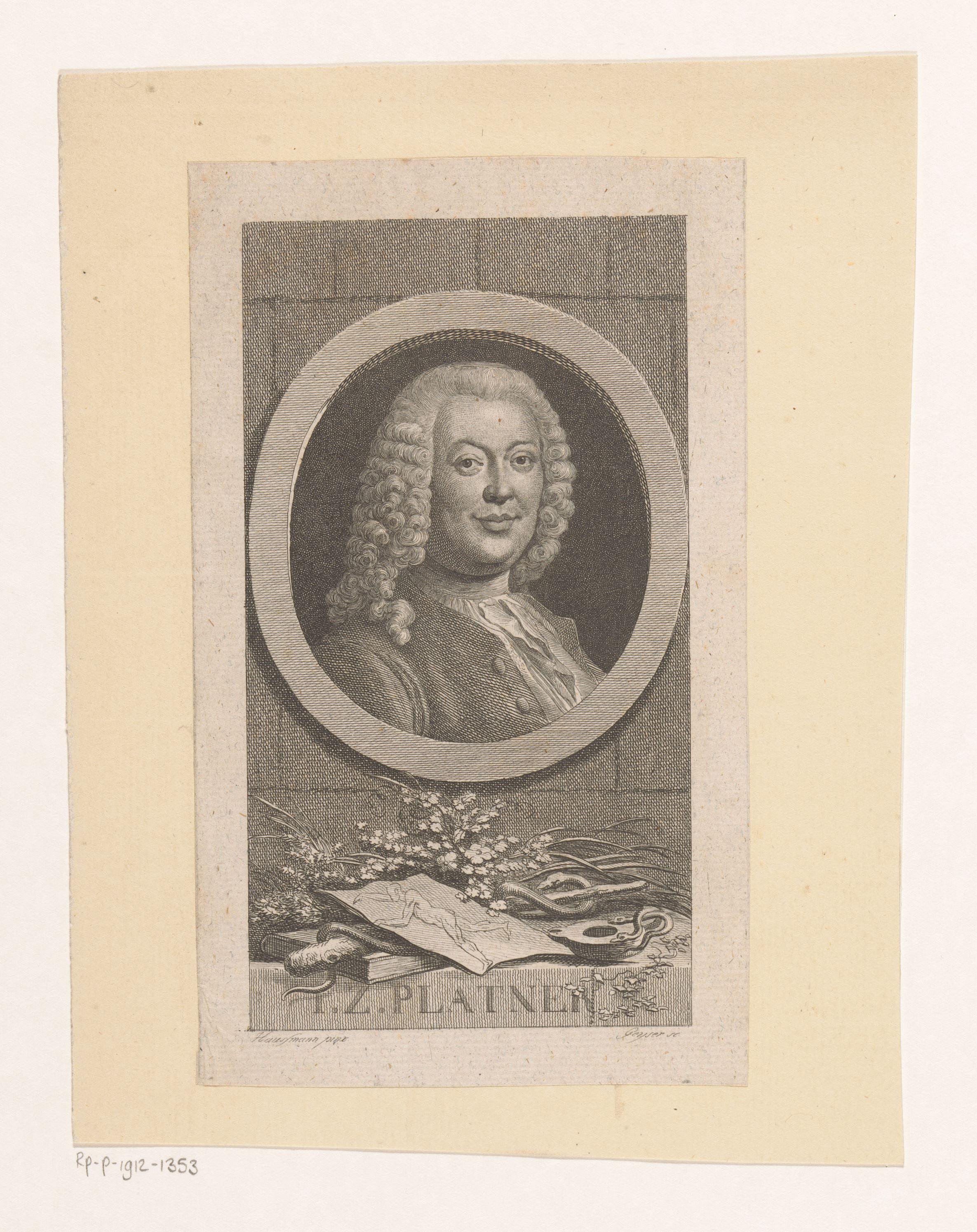 Portret van Johann Zacharias Platner
