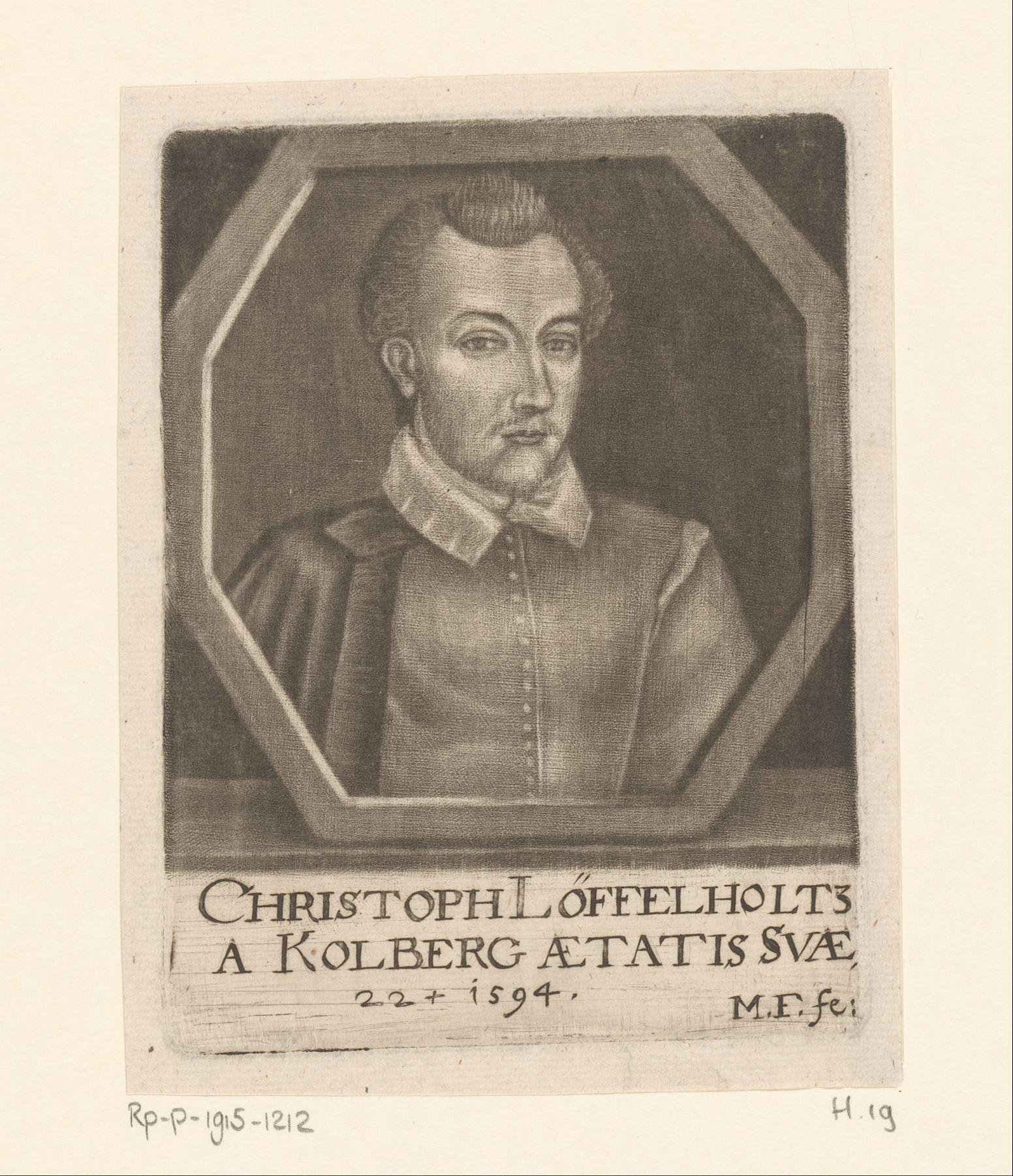 Portret van Christoph Löffelholtz von Kolberg op 22-jarige leeftijd