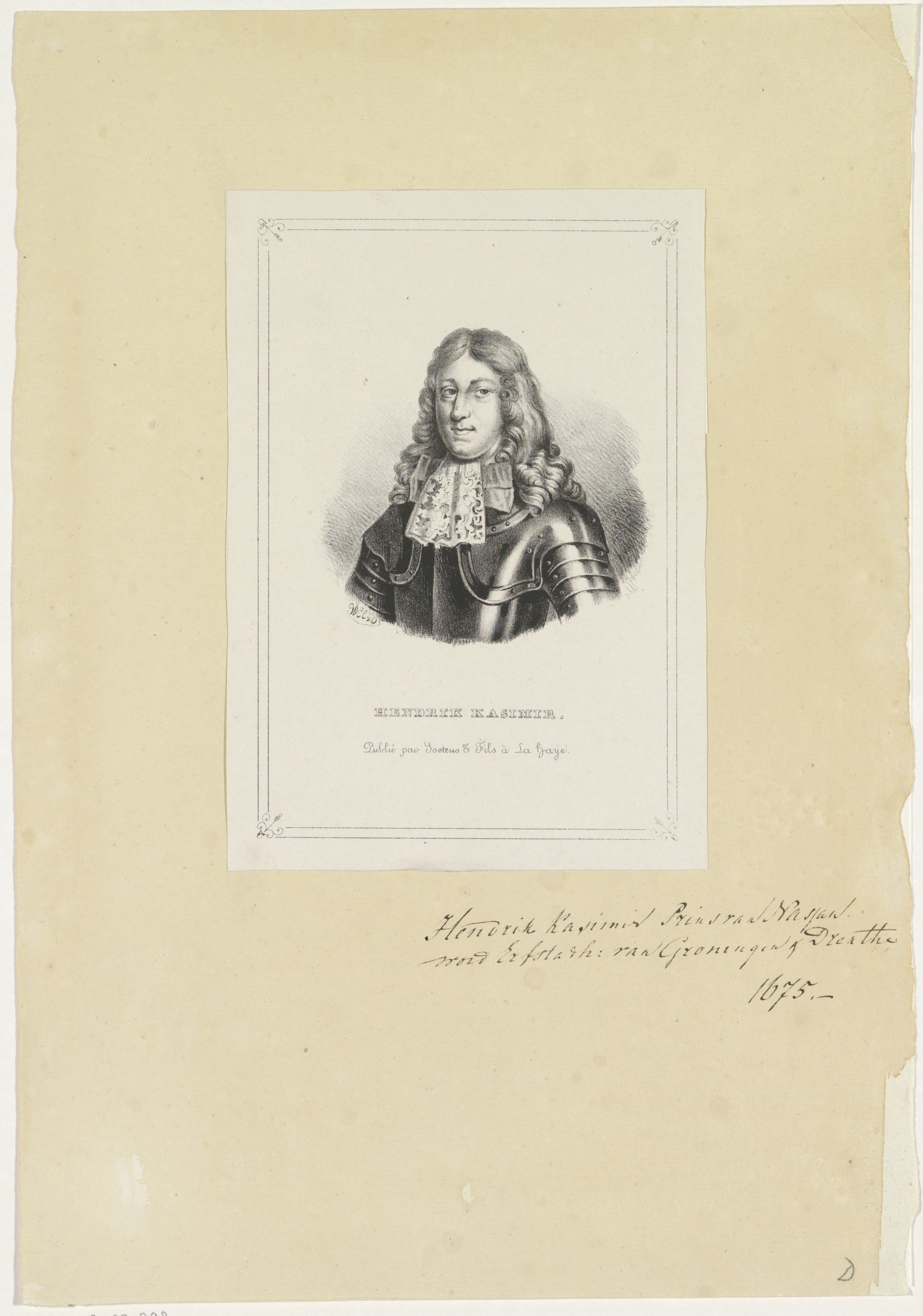 Portret van Hendrik Casimir II van Nassau-Dietz