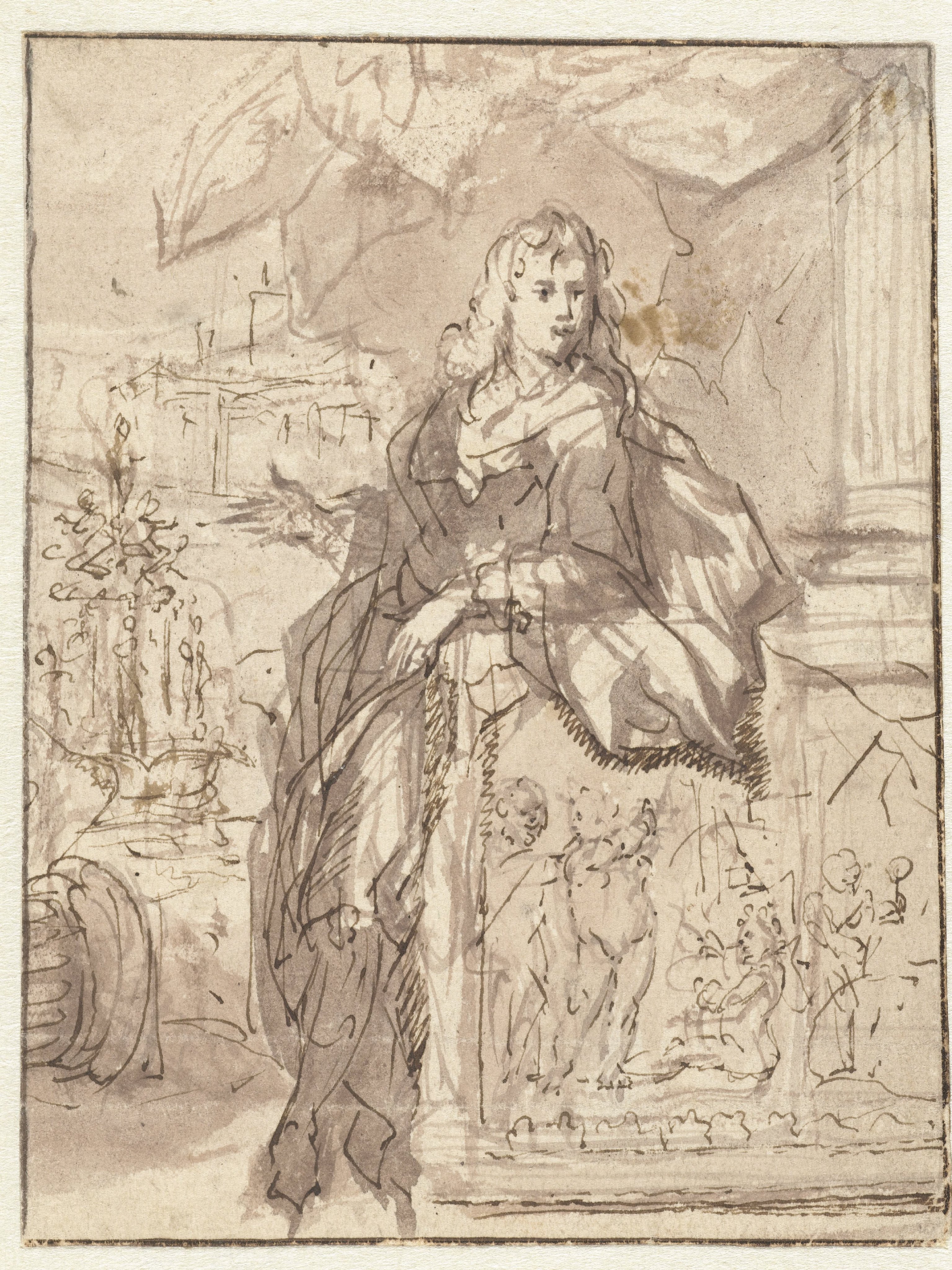 Portret van een onbekende man in een wijde mantel