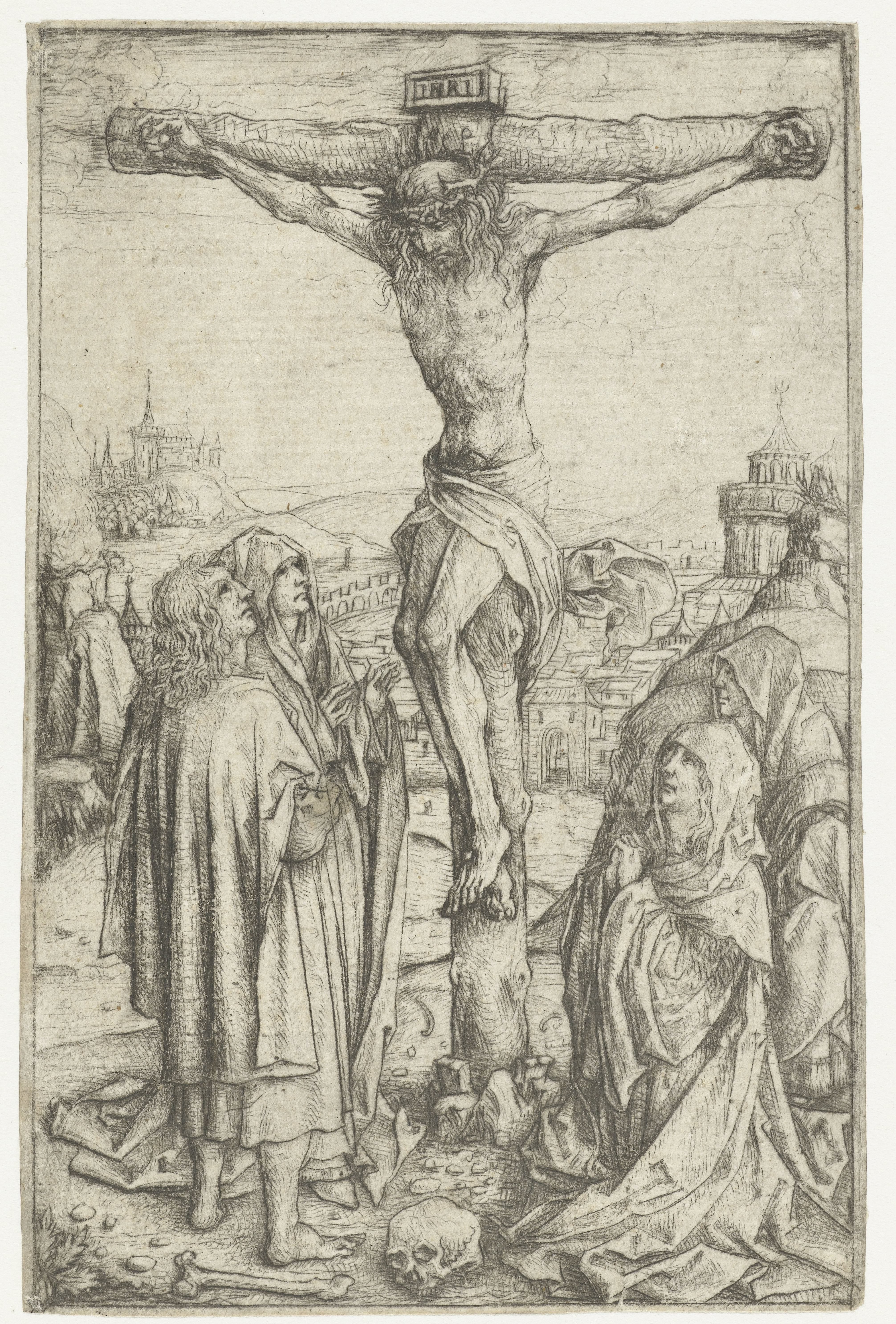 De kruisiging met Maria en de H. Johannes en twee heilige vrouwen