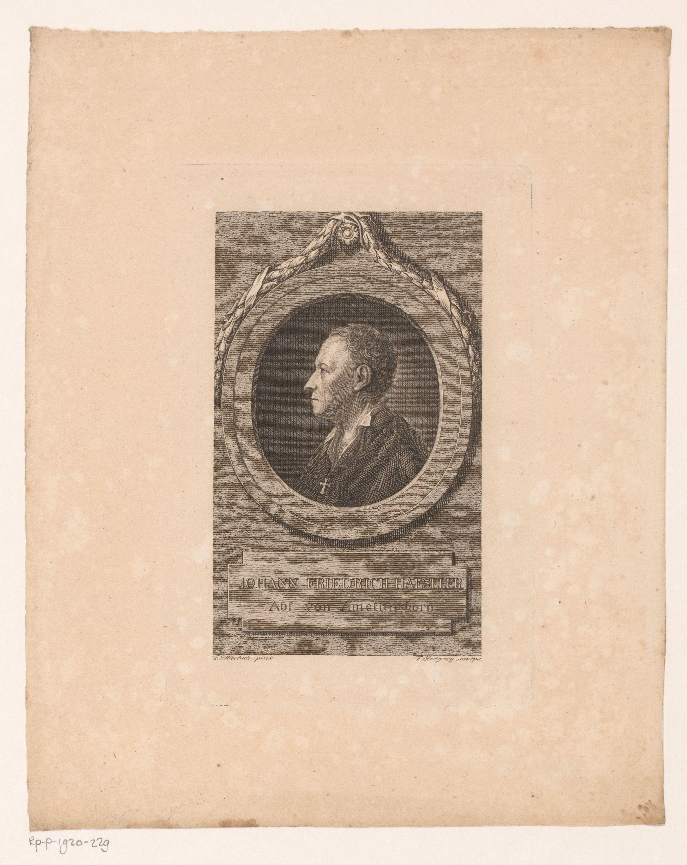 Portret van Johann Friedrich Haeseler