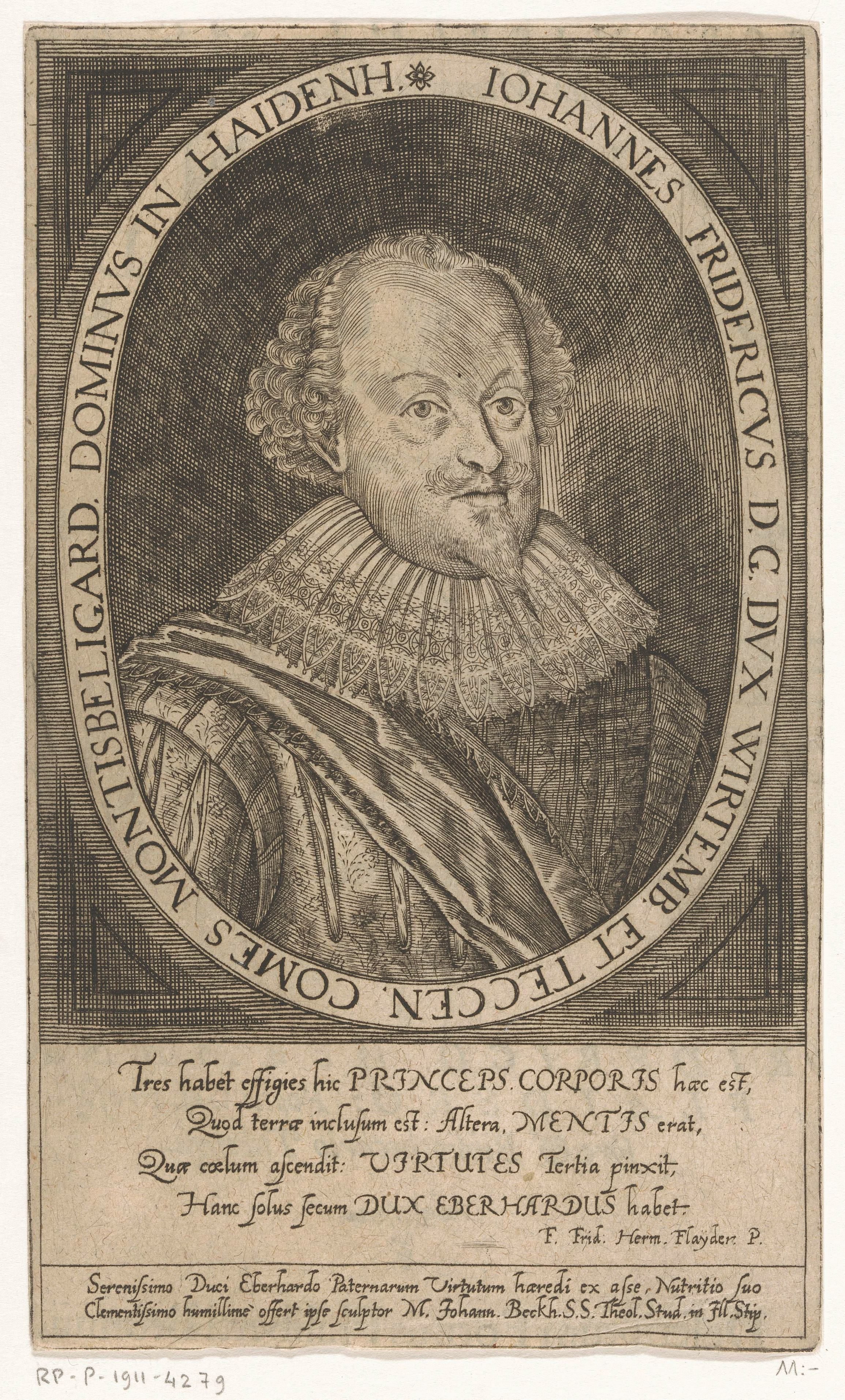 Portret van Johann Friedrich von Württemberg