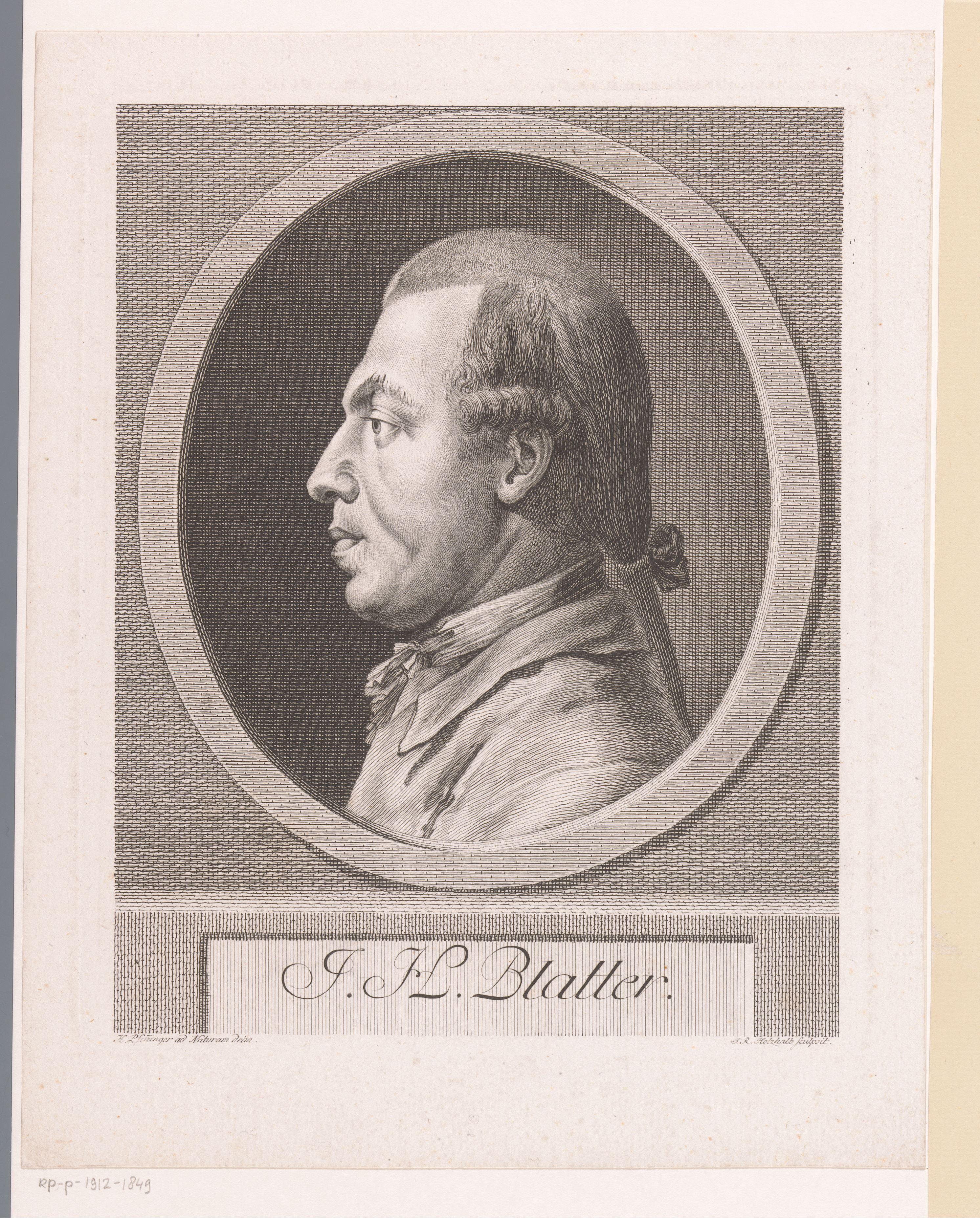 Portret van Johann Heinrich Blatter