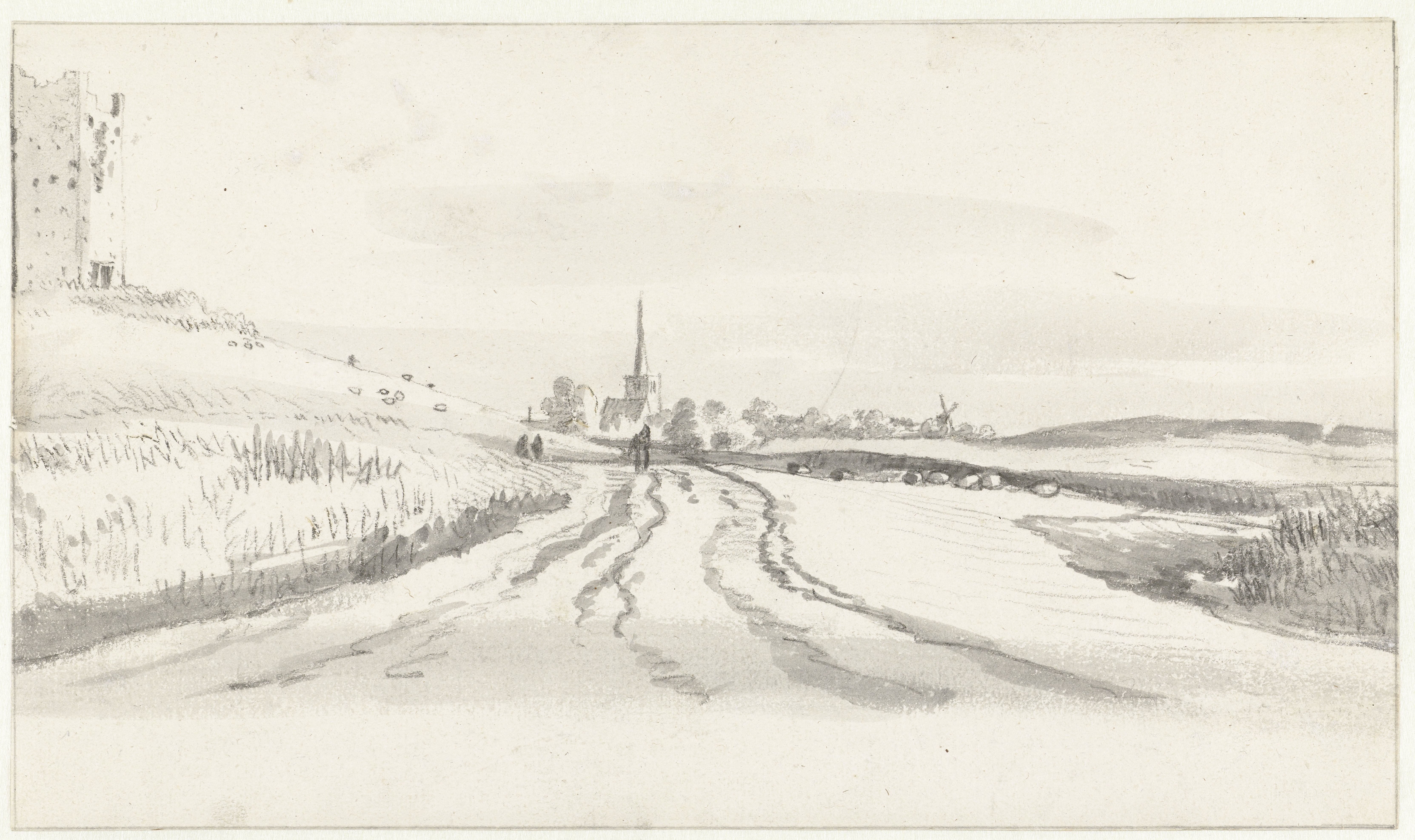 View of the Village of Almkerk, with Huis Altena on the Left