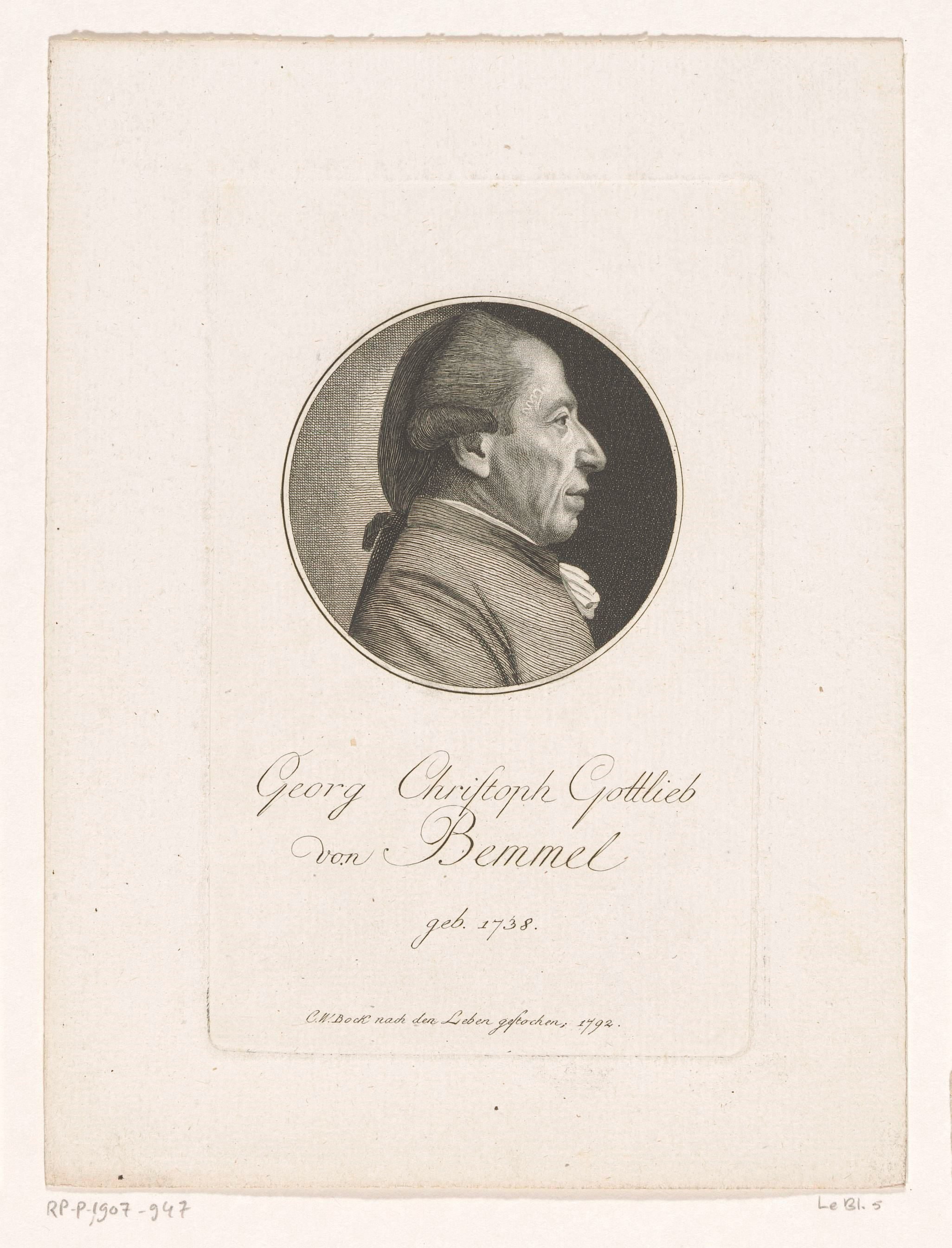 Portret van Georg Christoph Gottlieb I von Bemmel