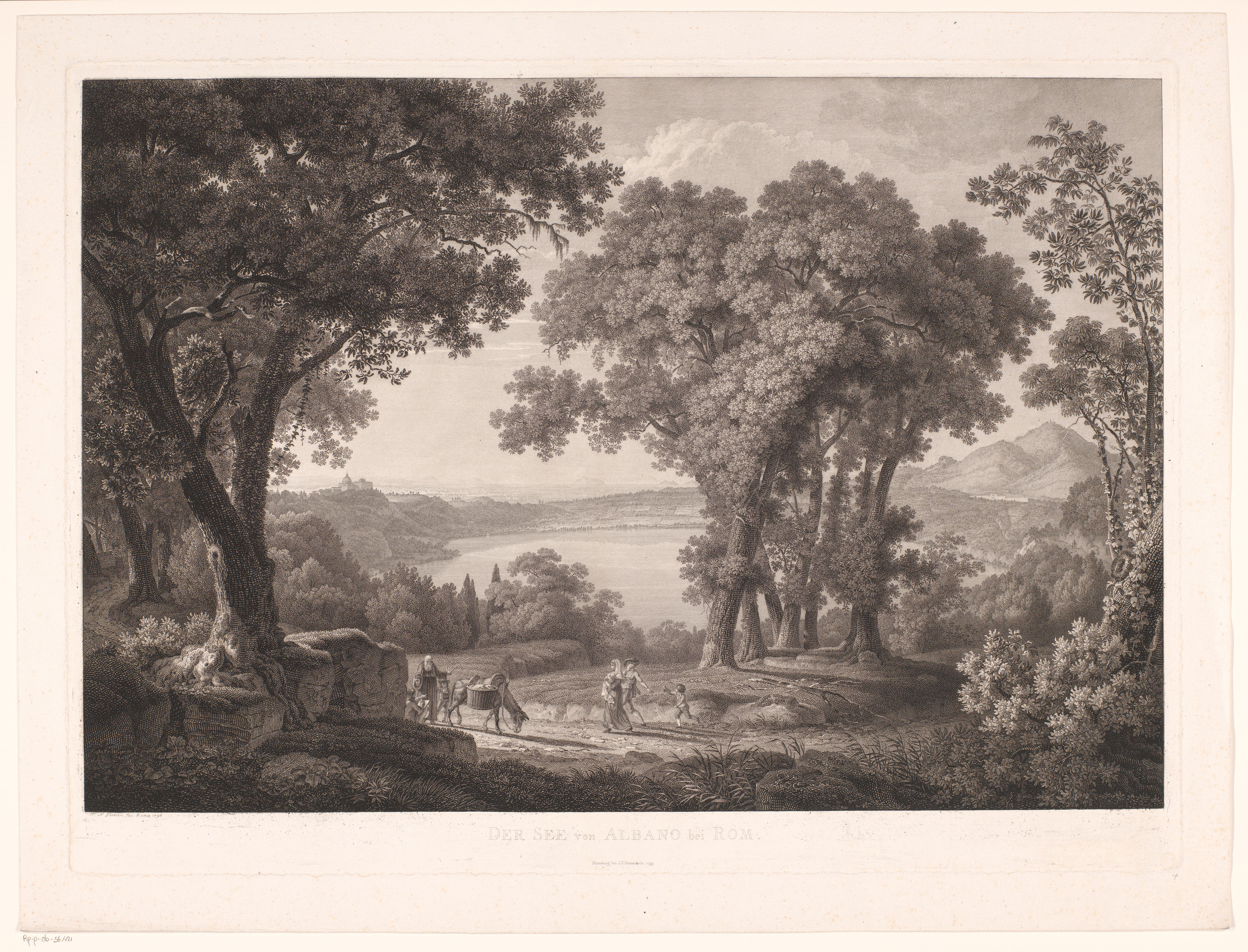 Zicht op het meer van Albano bij Rome