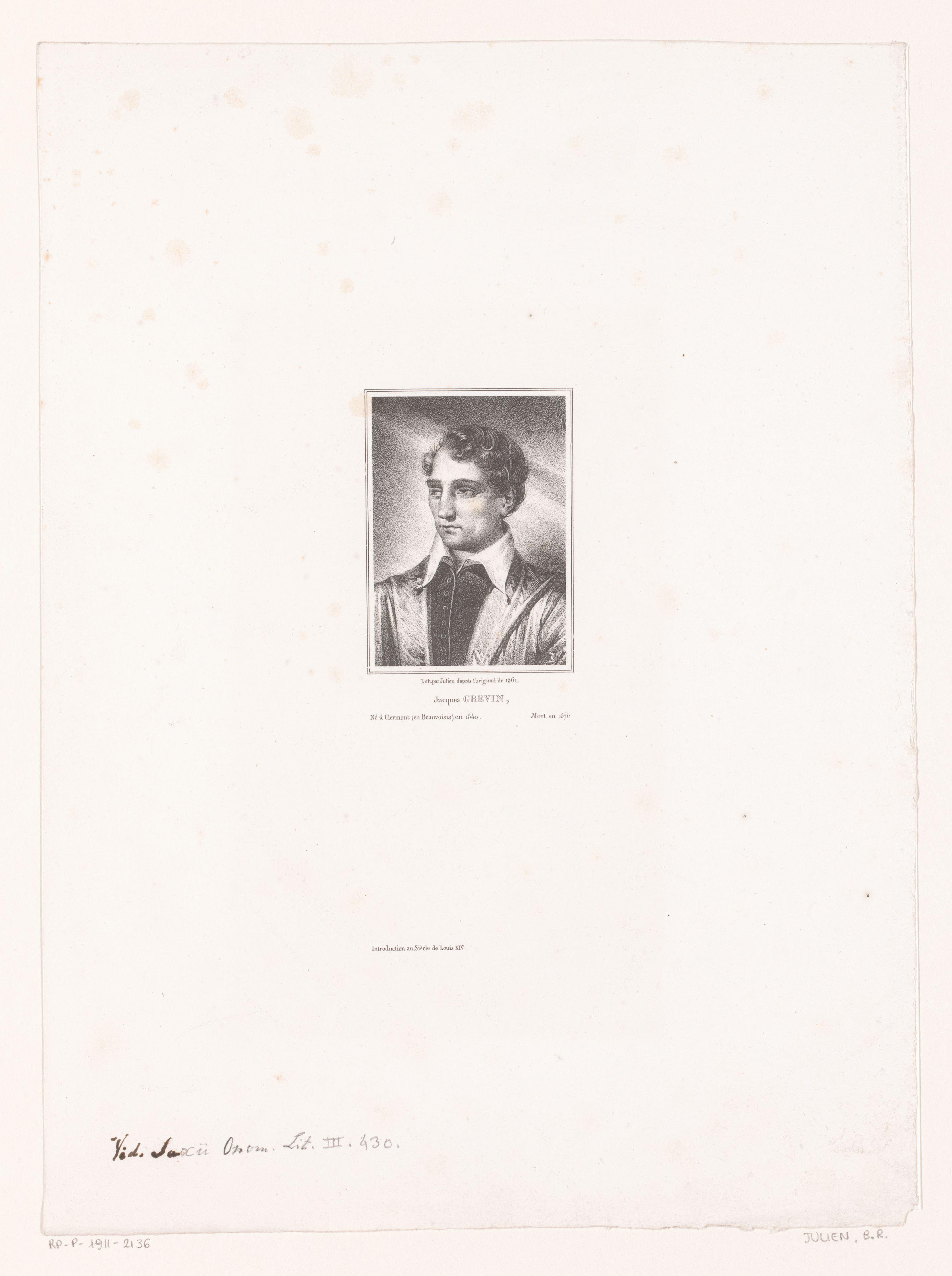 Portret van Jacques Grévin