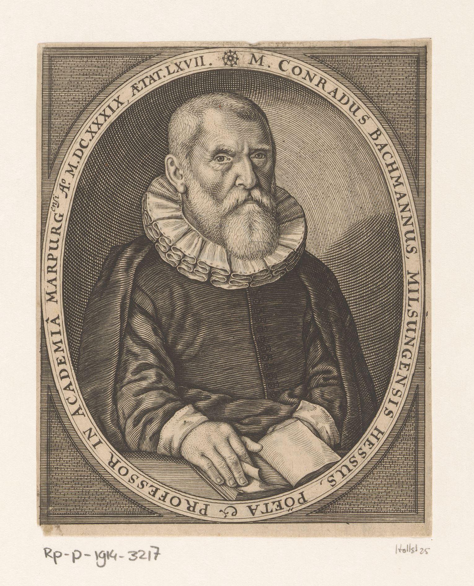 Portret van Conrad Bachmann op 67-jarige leeftijd