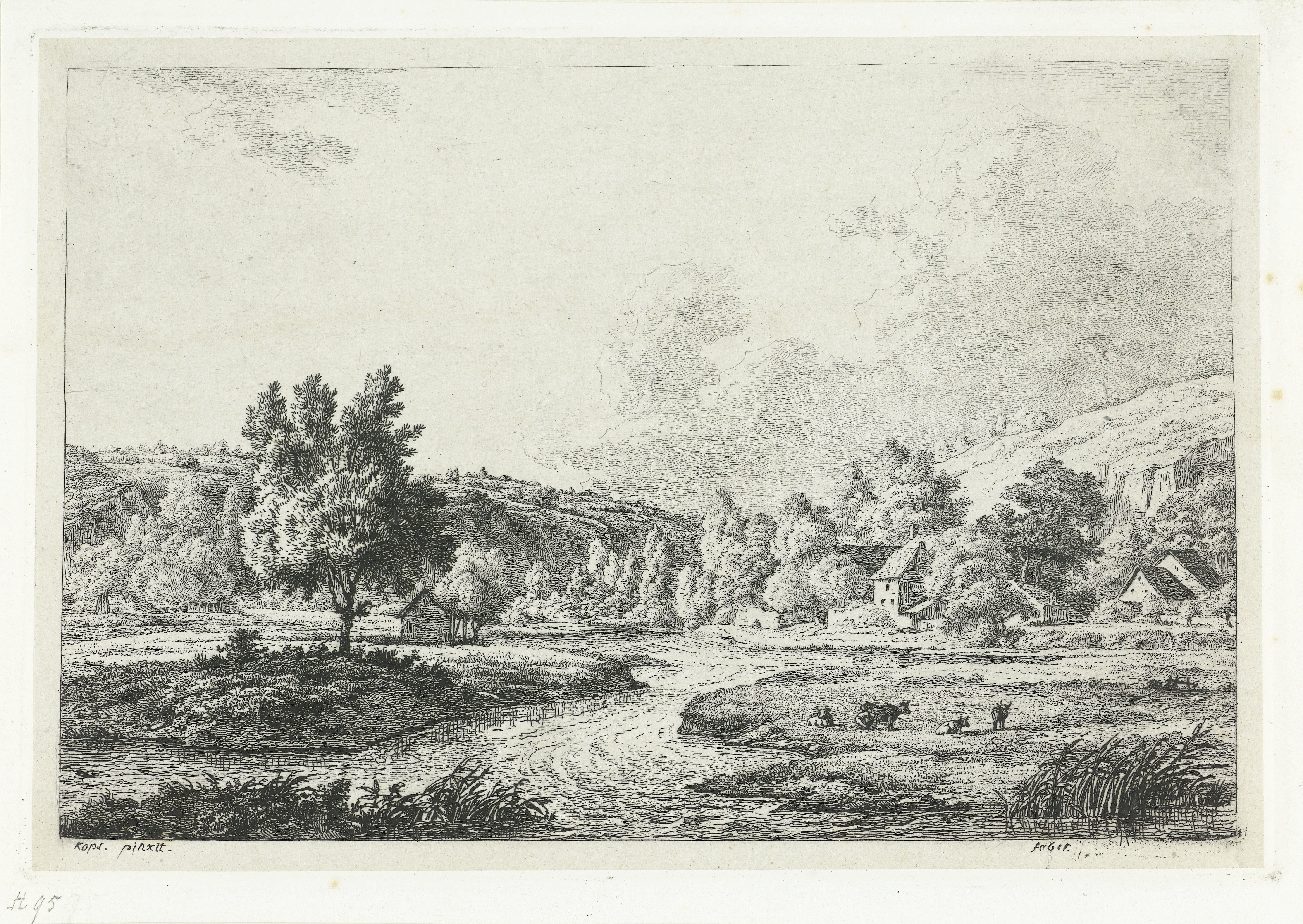 Bergachtig landschap met rivier