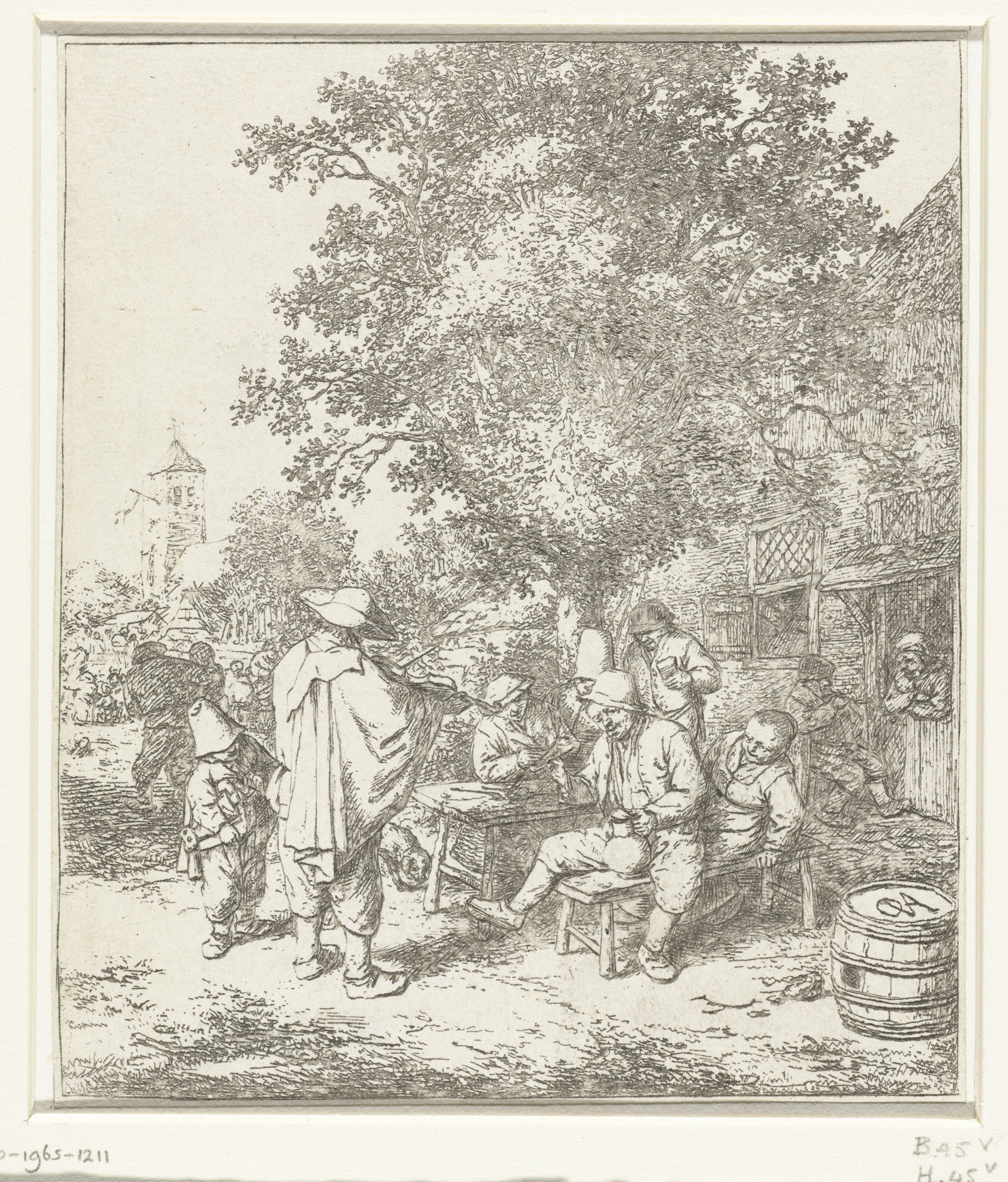 Vioolspeler en een jonge lierdraaier