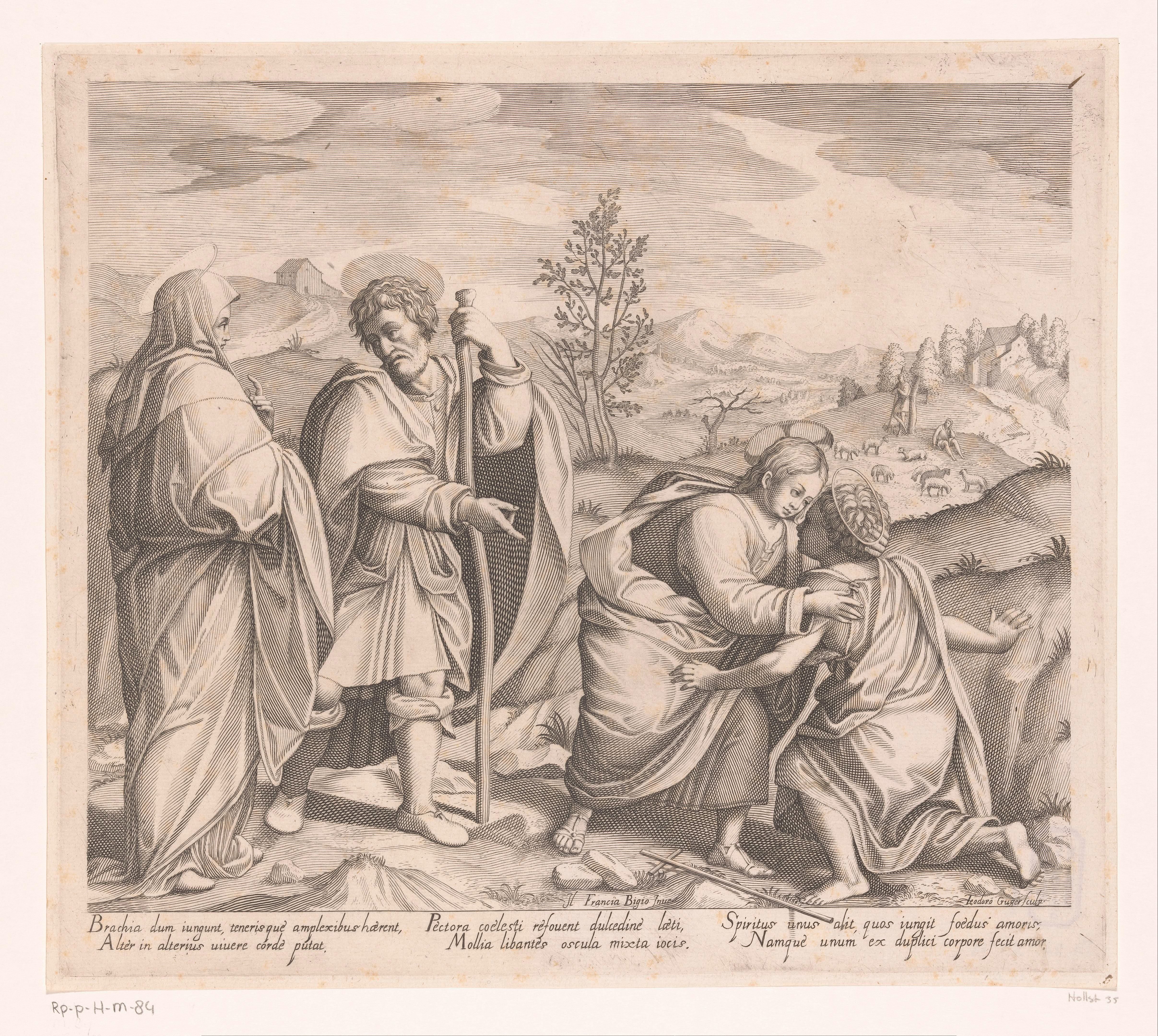 Ontmoeting tussen de jonge Johannes de Doper en Christus