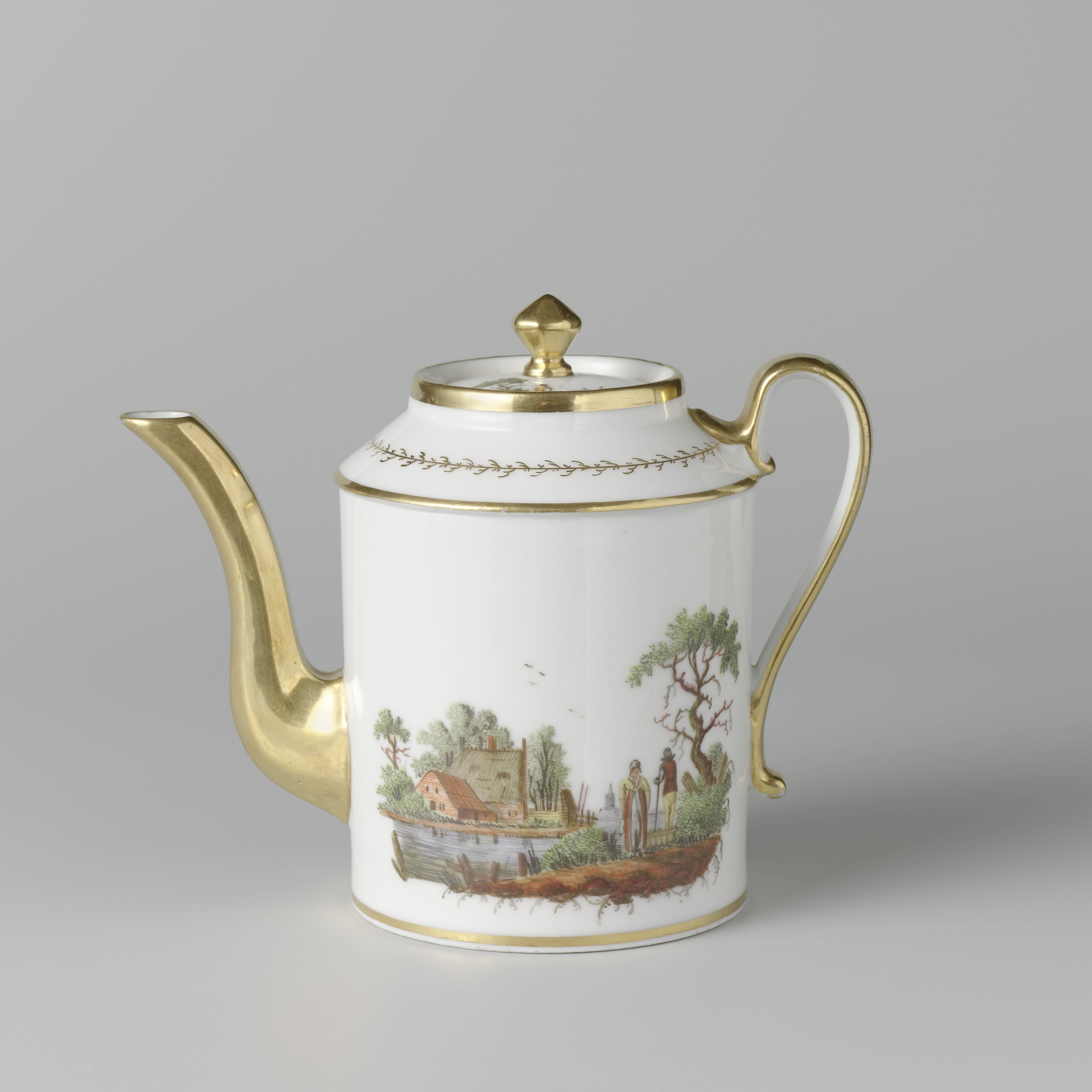 Teapot and milk jug, part of a tea service