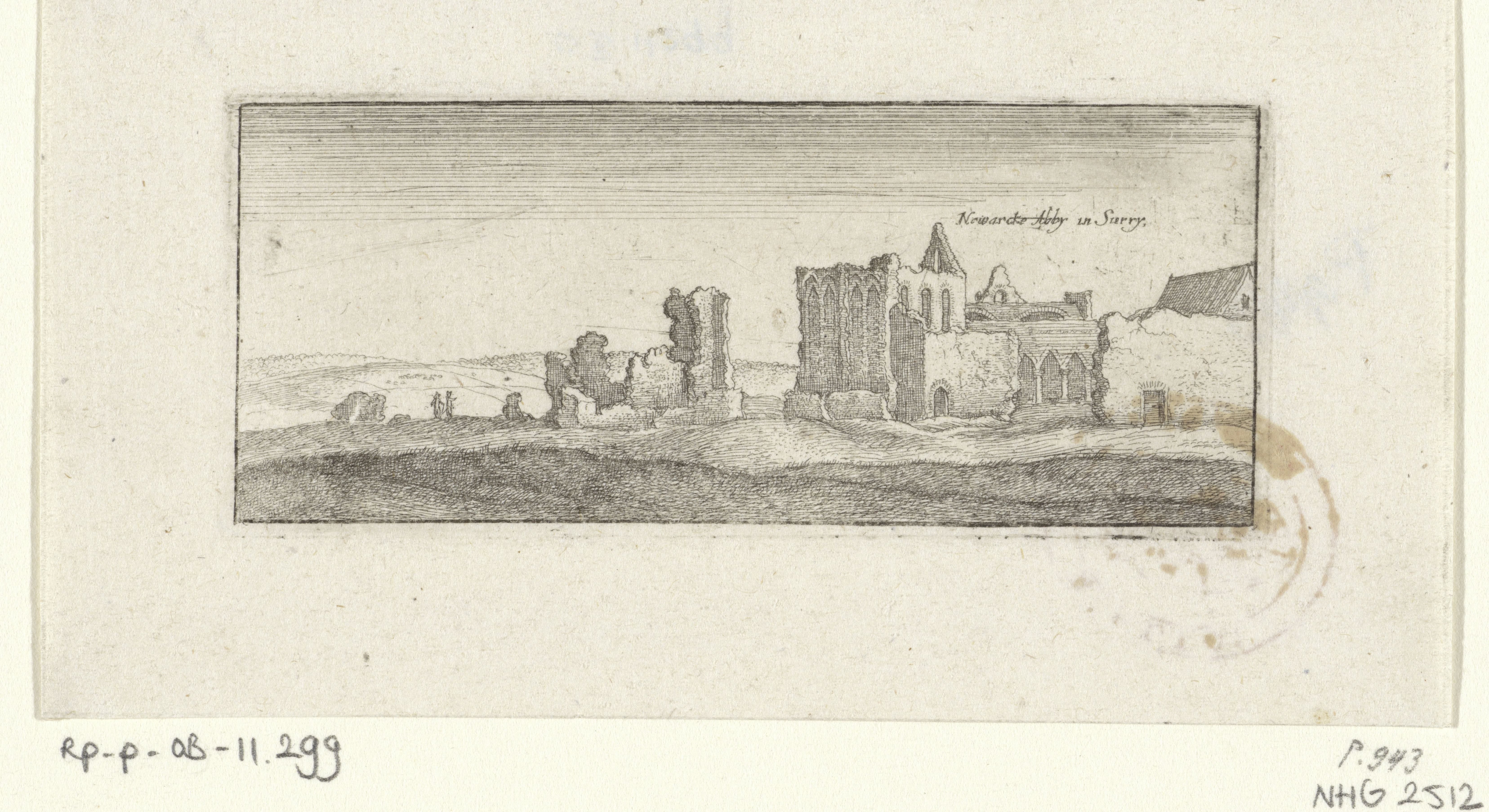 Gezicht op Newark Abbey
