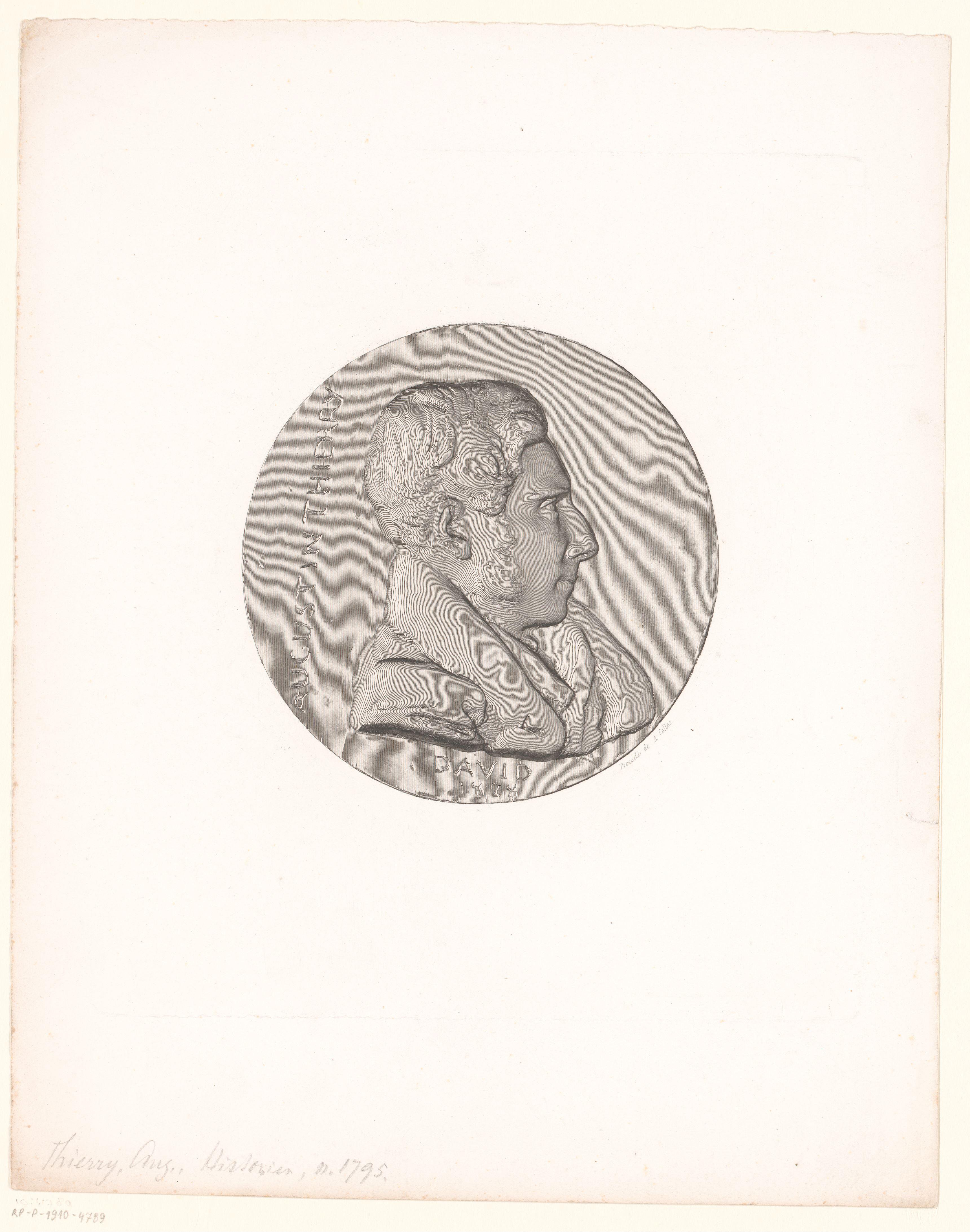 Medaille met portret van Augustin Thierry