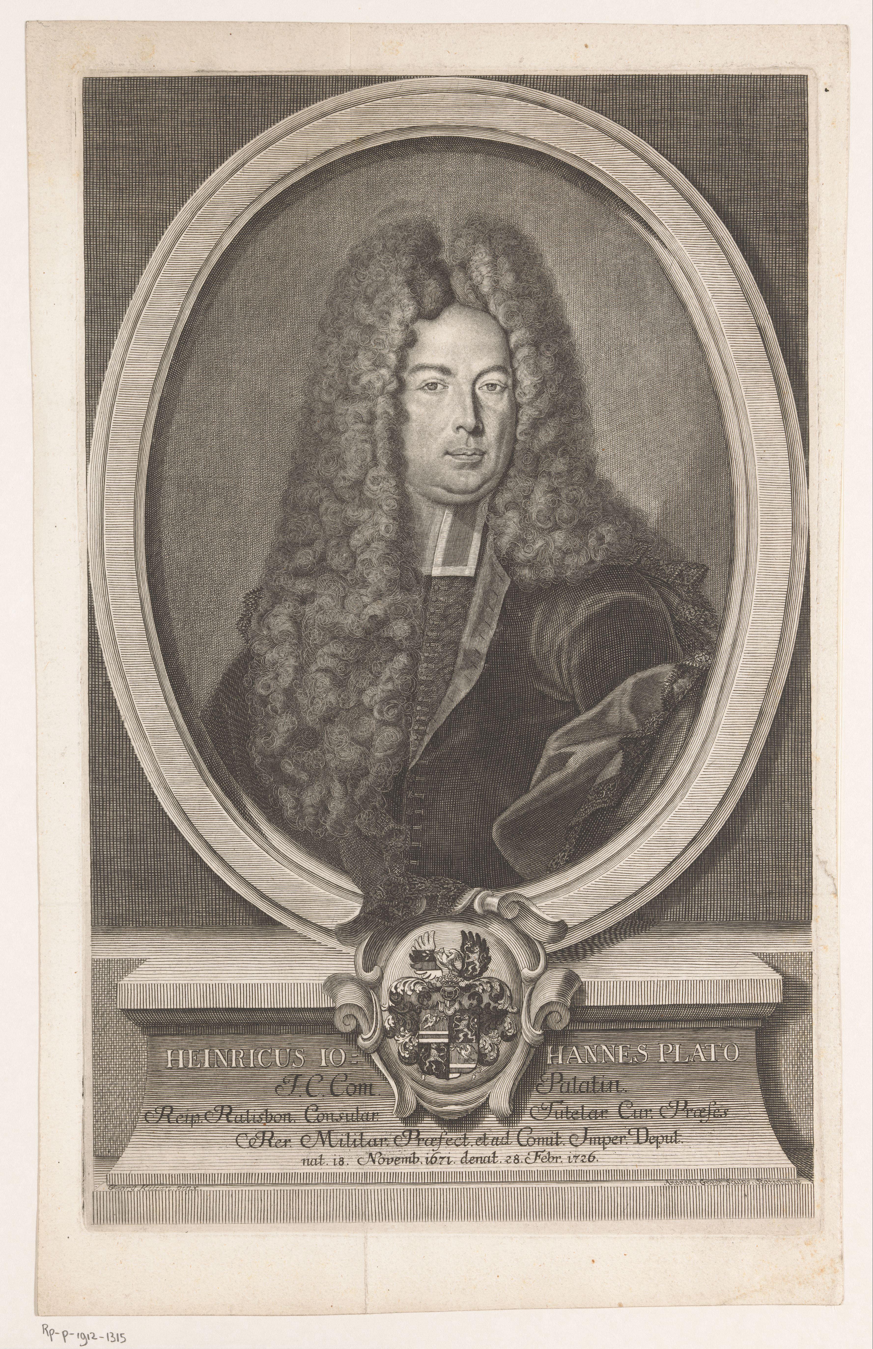 Portret van Heinrich Johann Plato