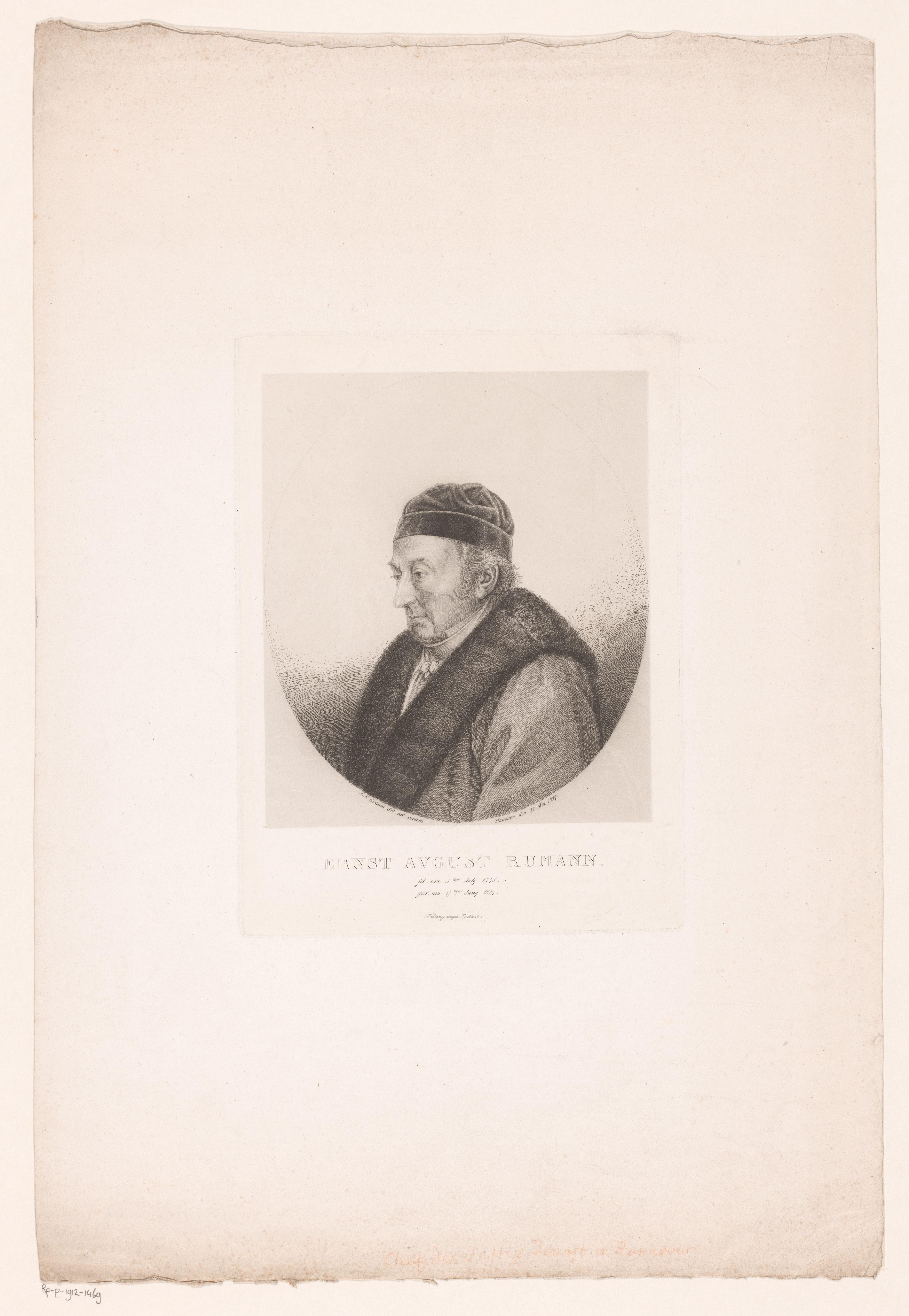 Portret van Ernst August Rumann