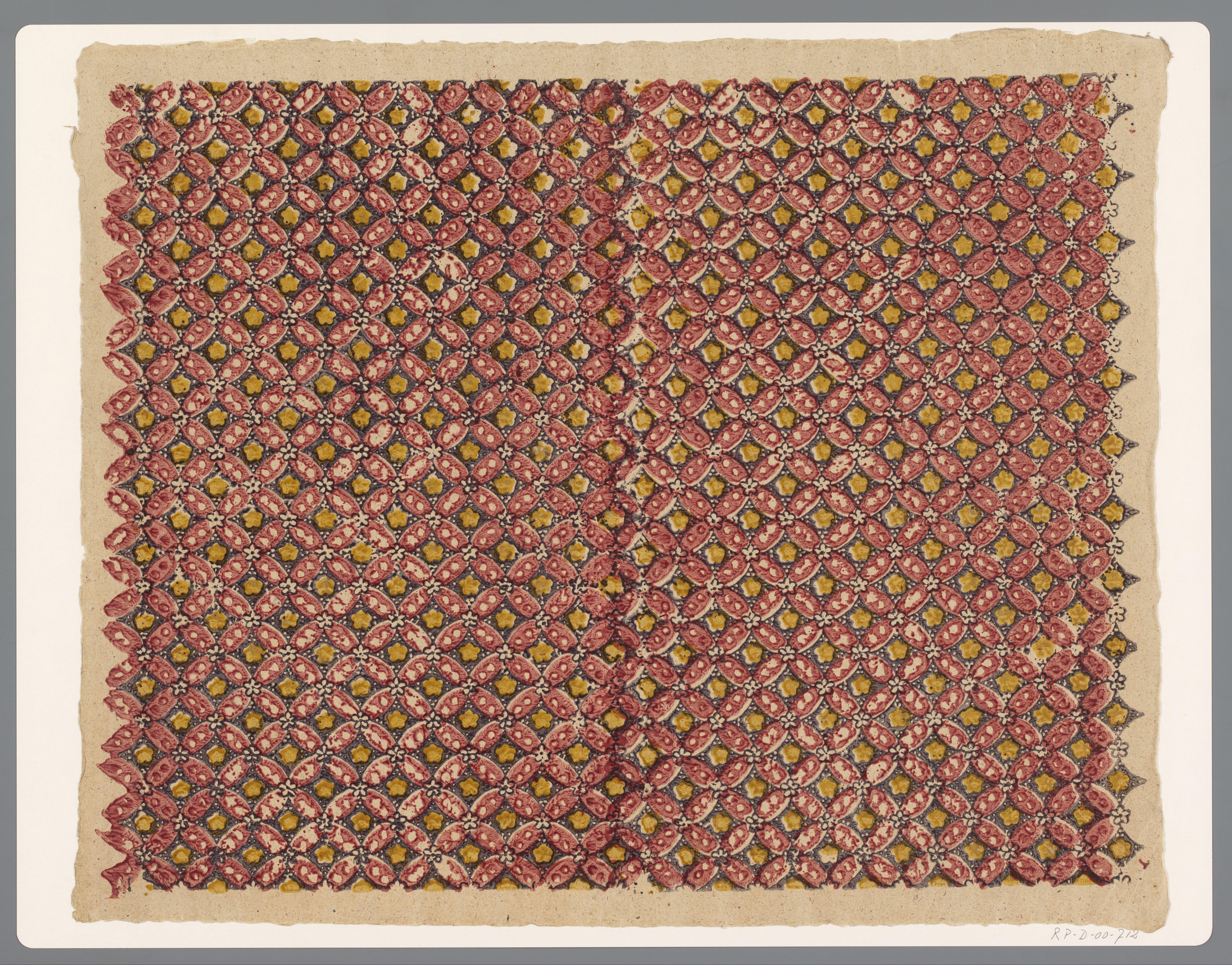 Blad met ruitenpatroon van bloemmotief