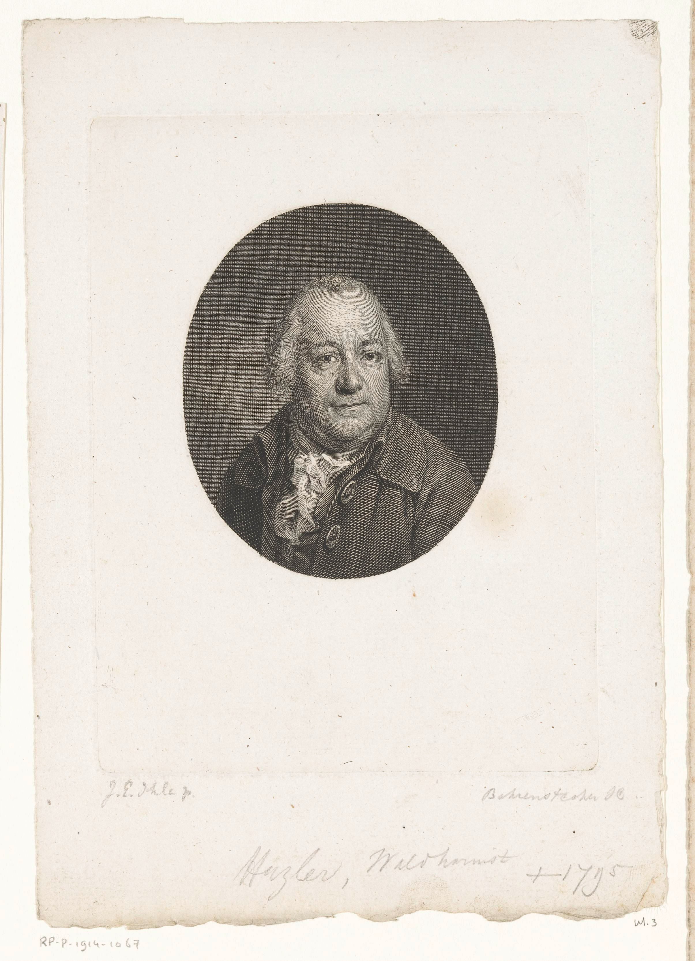 Portret van Johann Adam Huzler