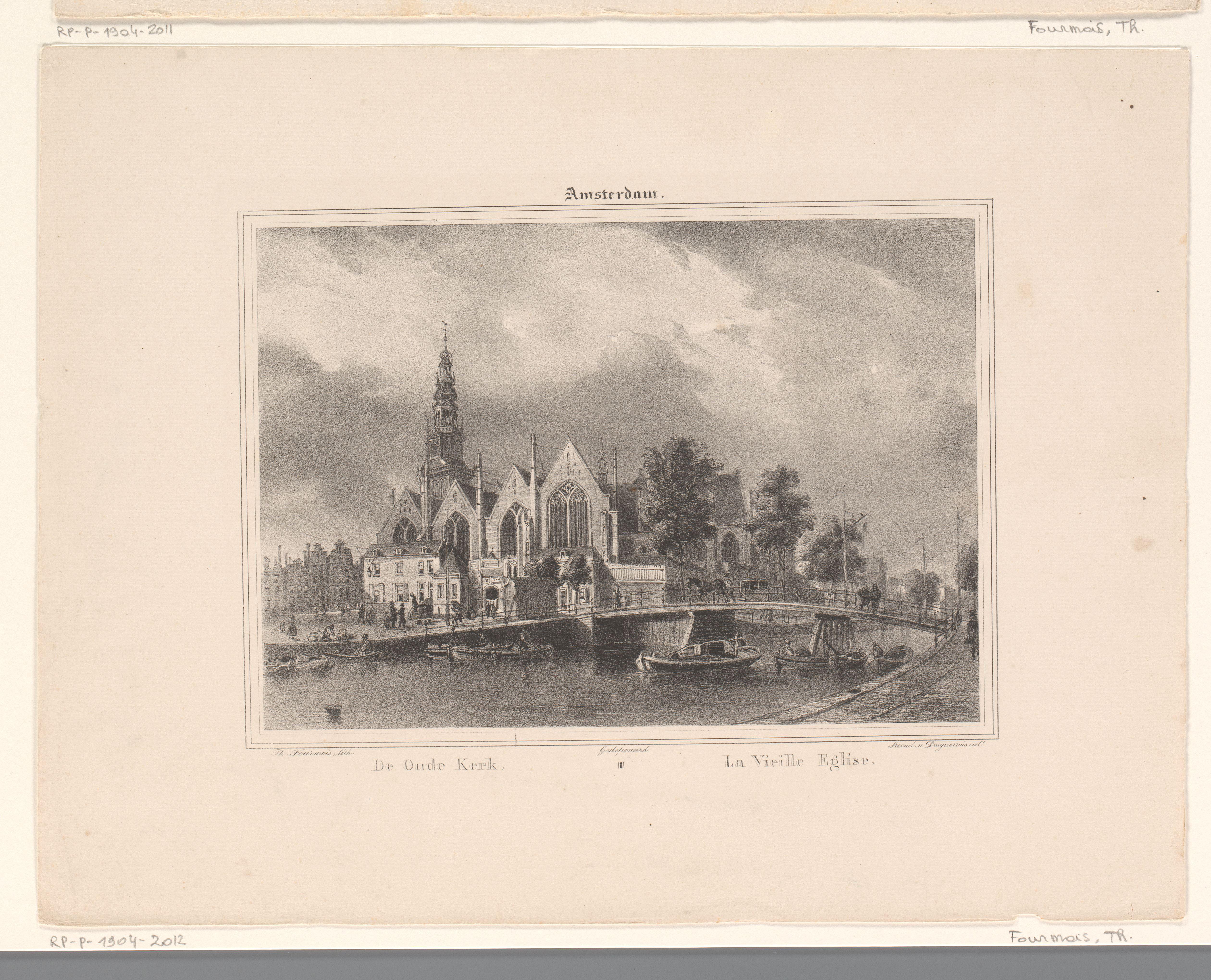 Gezicht op de Oude Kerk te Amsterdam