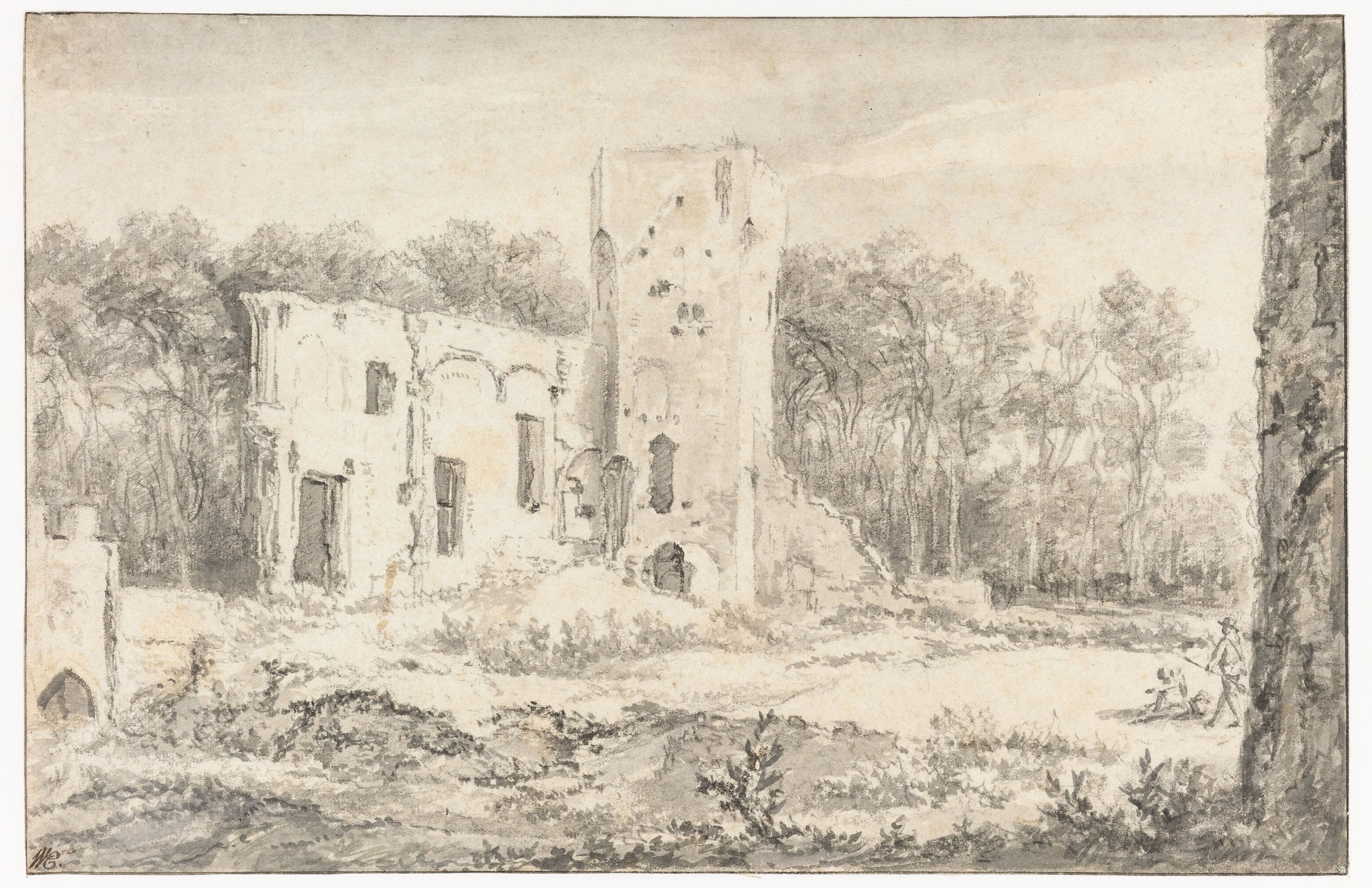 View of the Ruins of Egmond Castle
