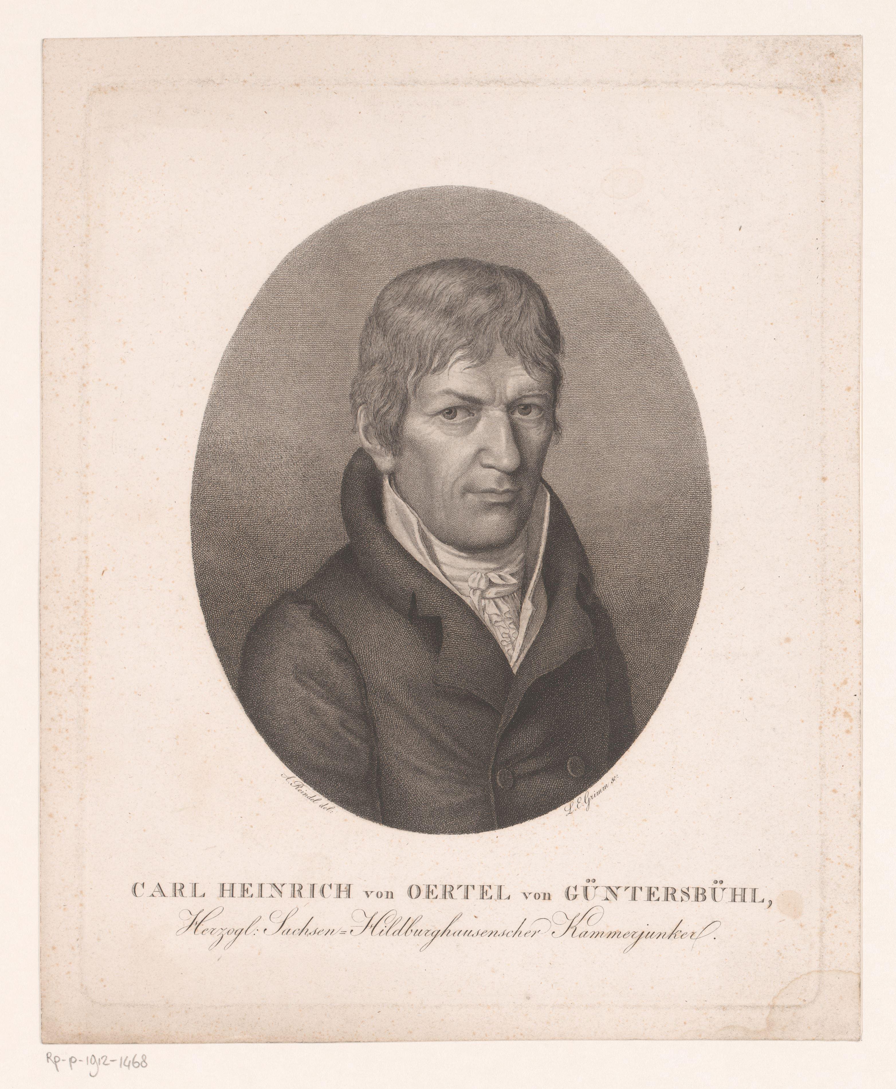 Portret van Carl Heinrich von Oertel von Güntersbühl