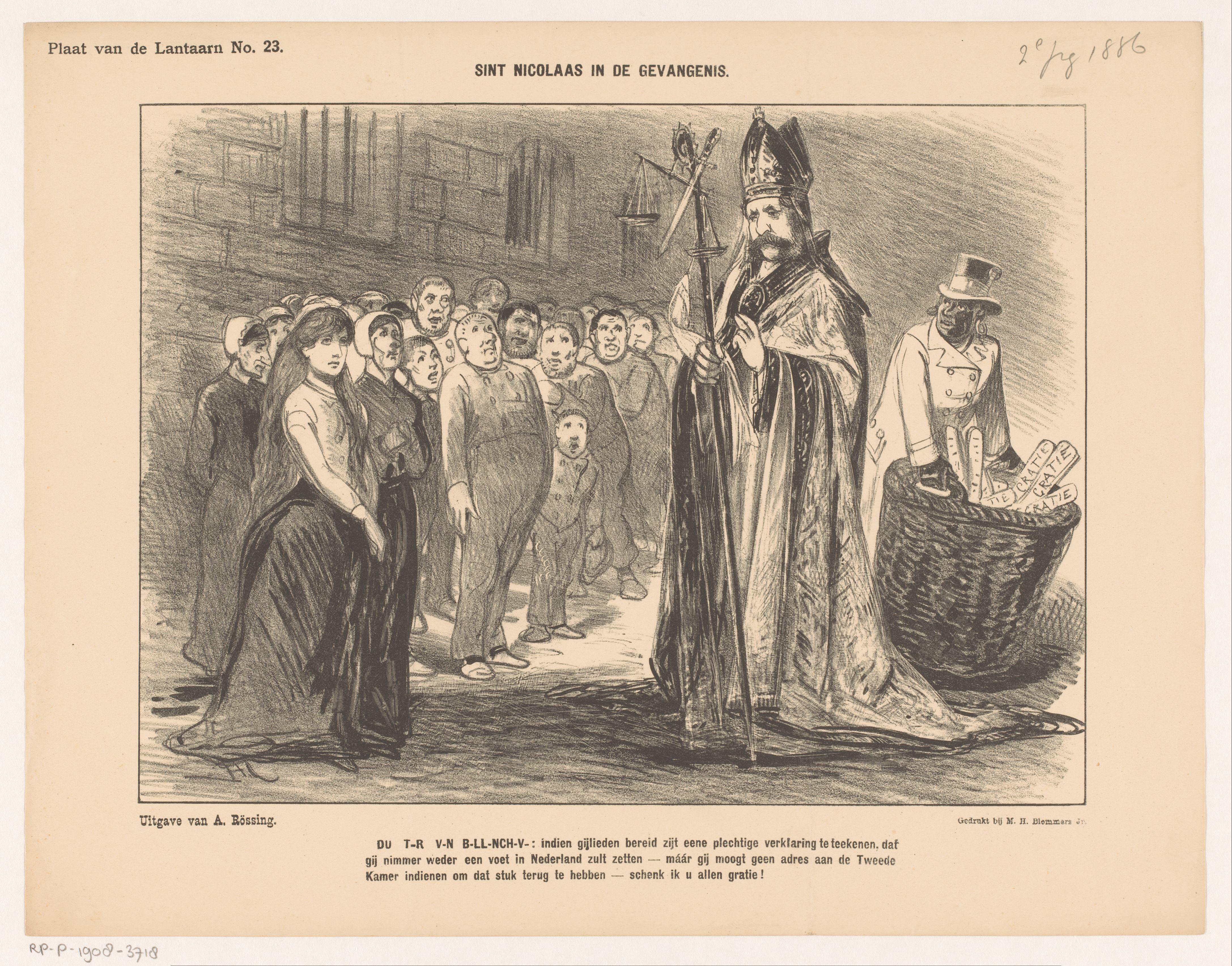 Spotprent over minister Du Tour van Bellinchave