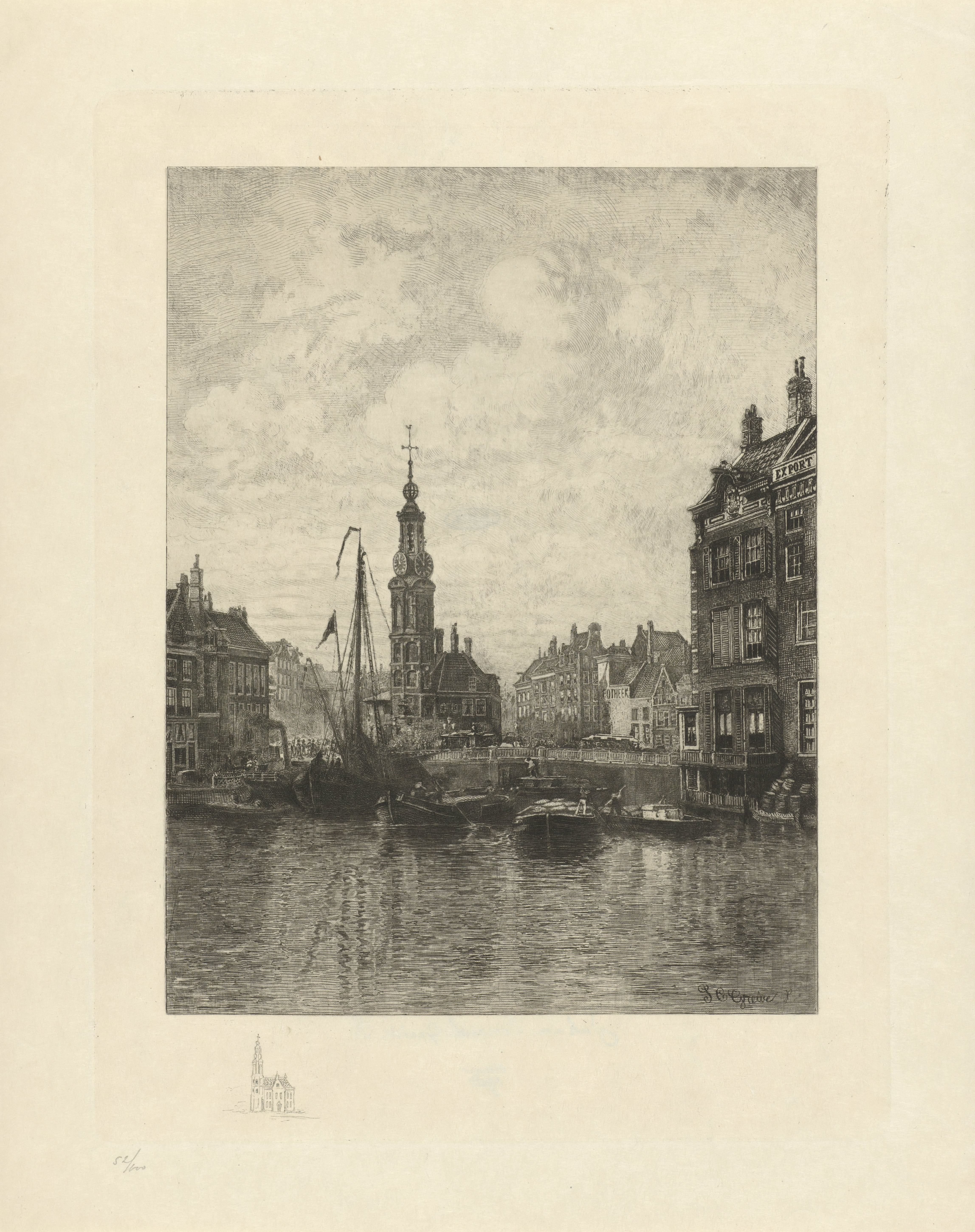 Gezicht op het Muntplein van Amsterdam