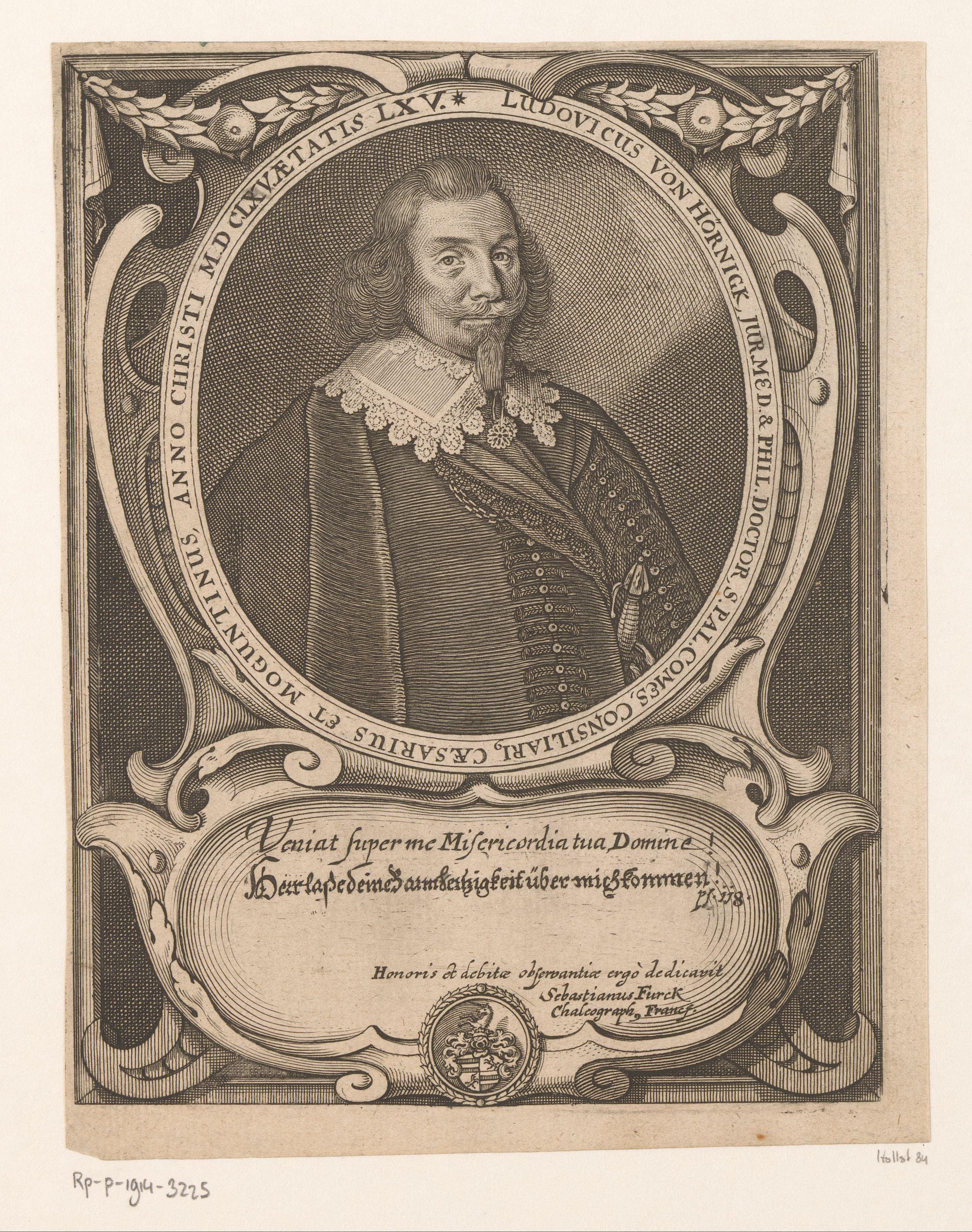 Portret van Ludwig von Hörnigk op 65-jarige leeftijd
