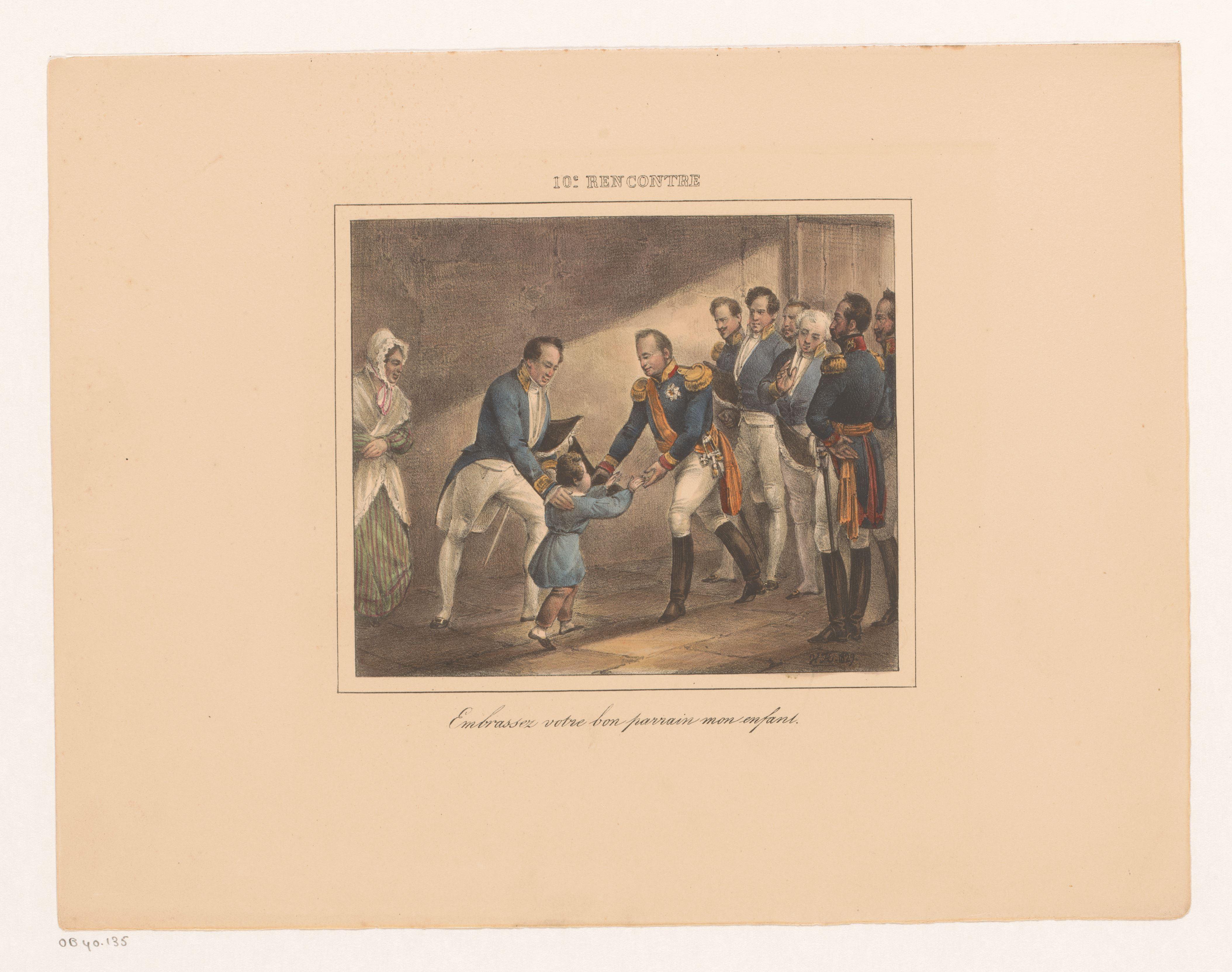 Koning Willem I ontmoet zijn petekind, 1829