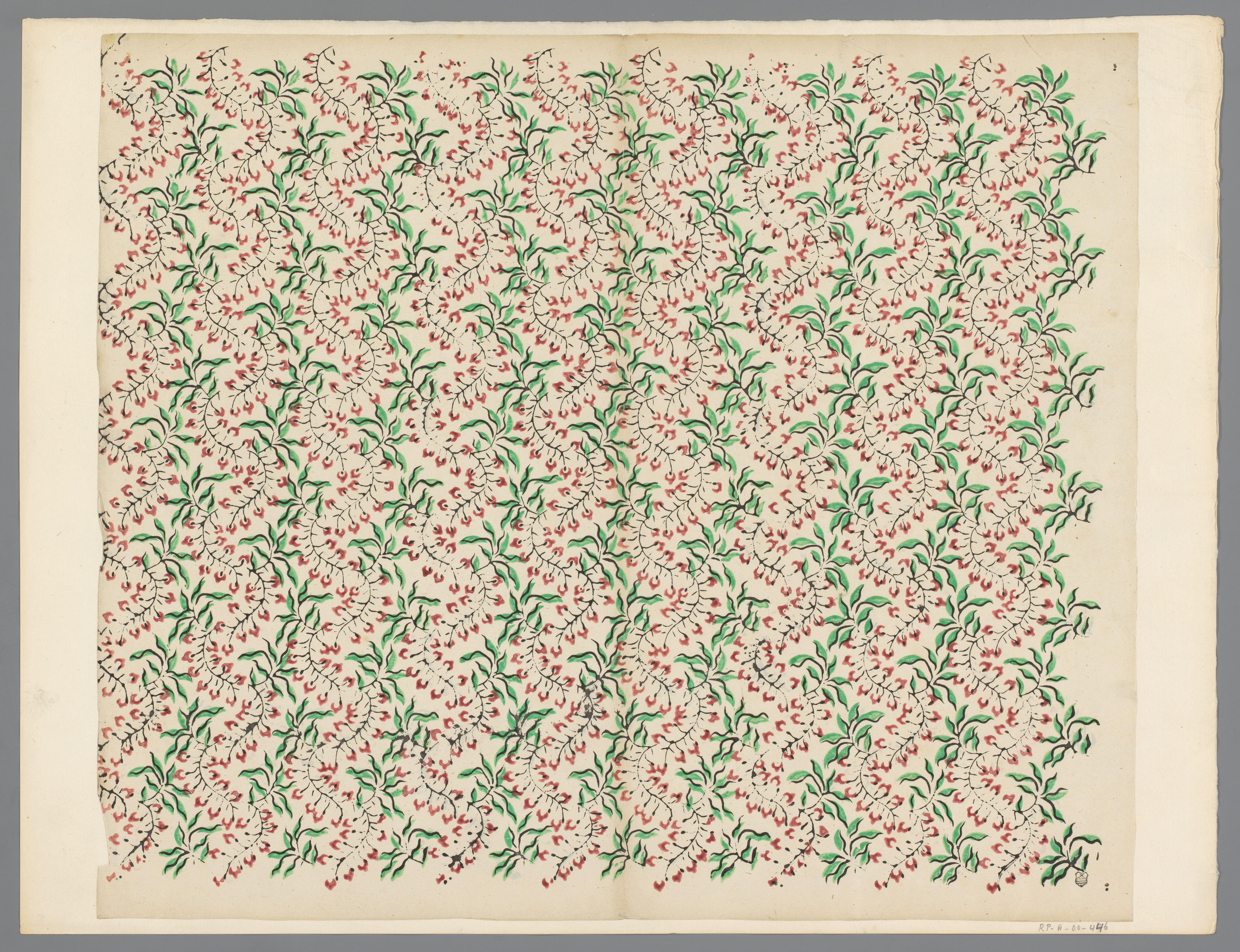 Blad met banenpatroon van slingerende ranken