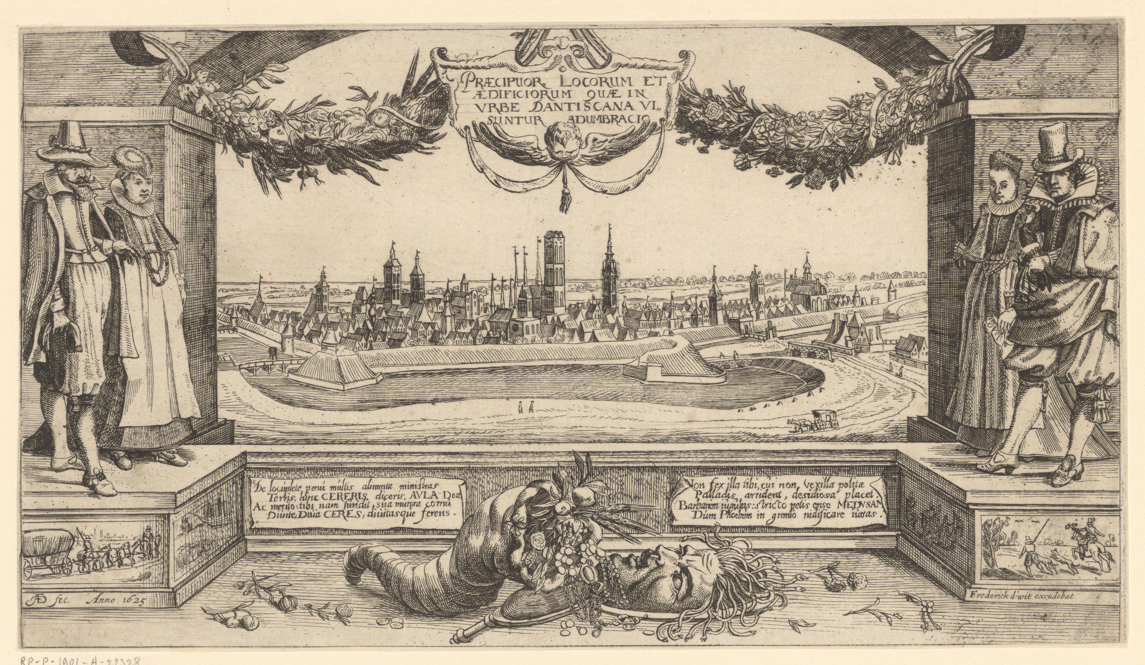 Titelprent van serie gezichten in en om de stad Danzig