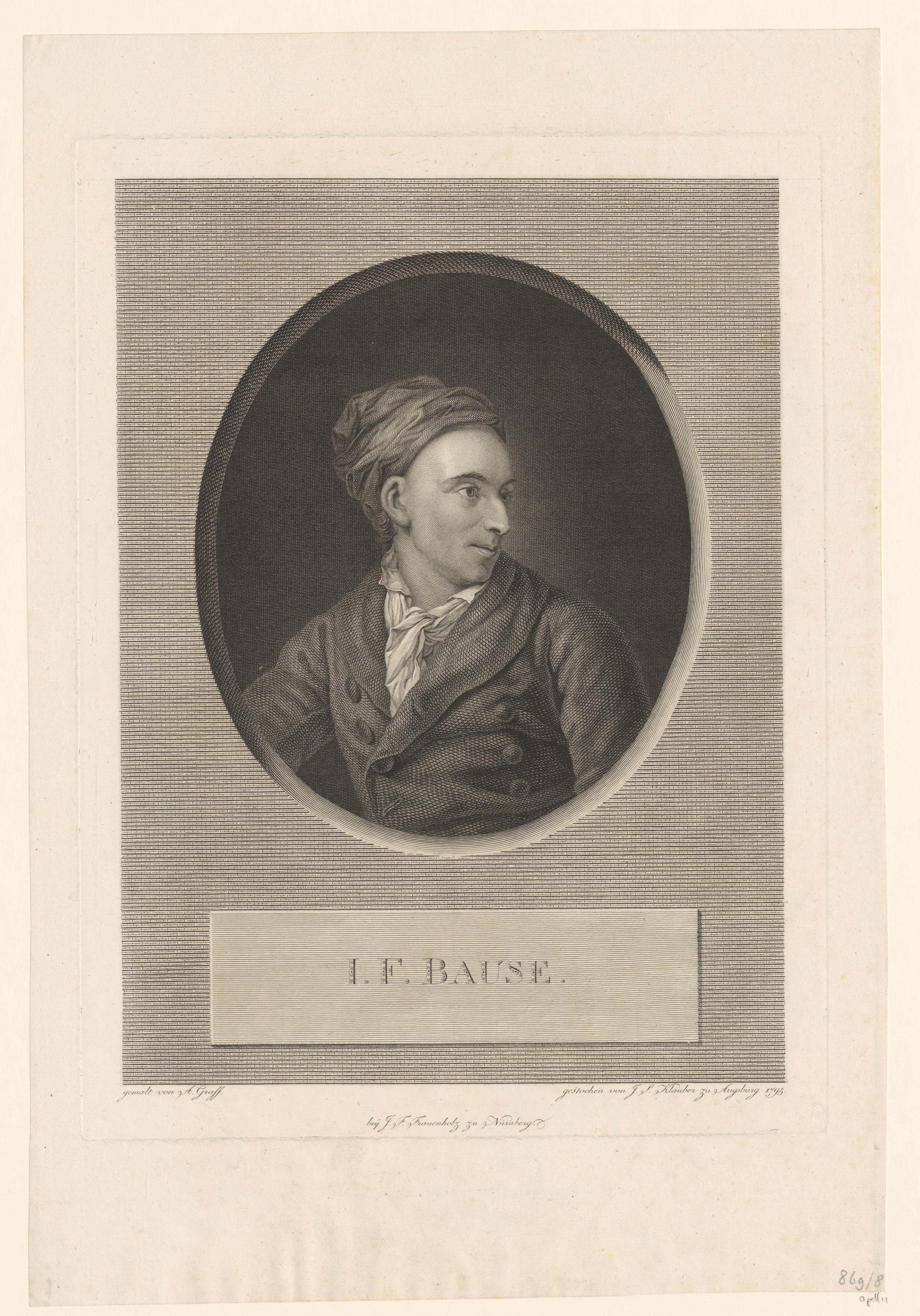 Portret van Johann Friedrich Bause