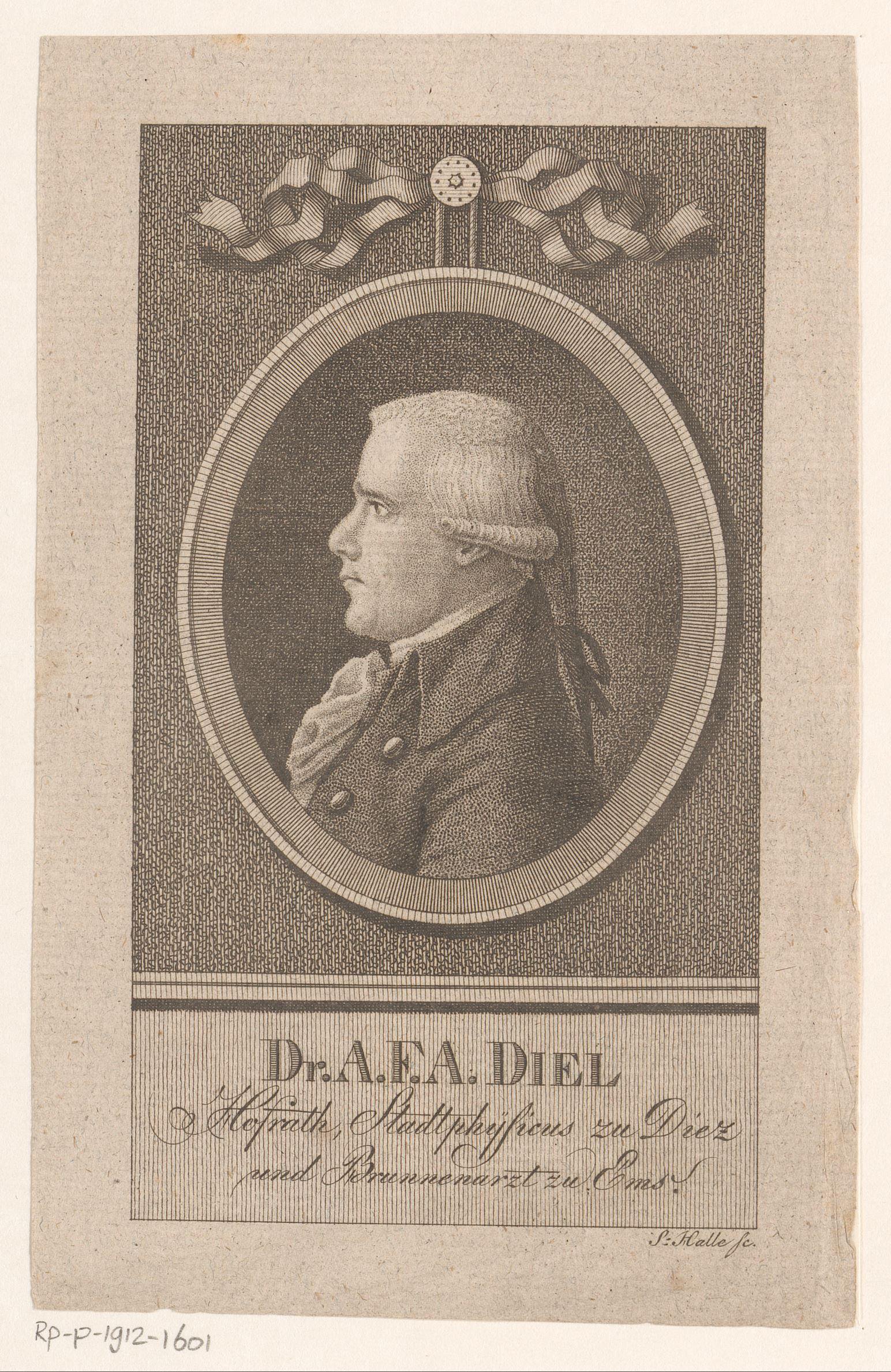 Portret van August Friedrich Adrian Diel