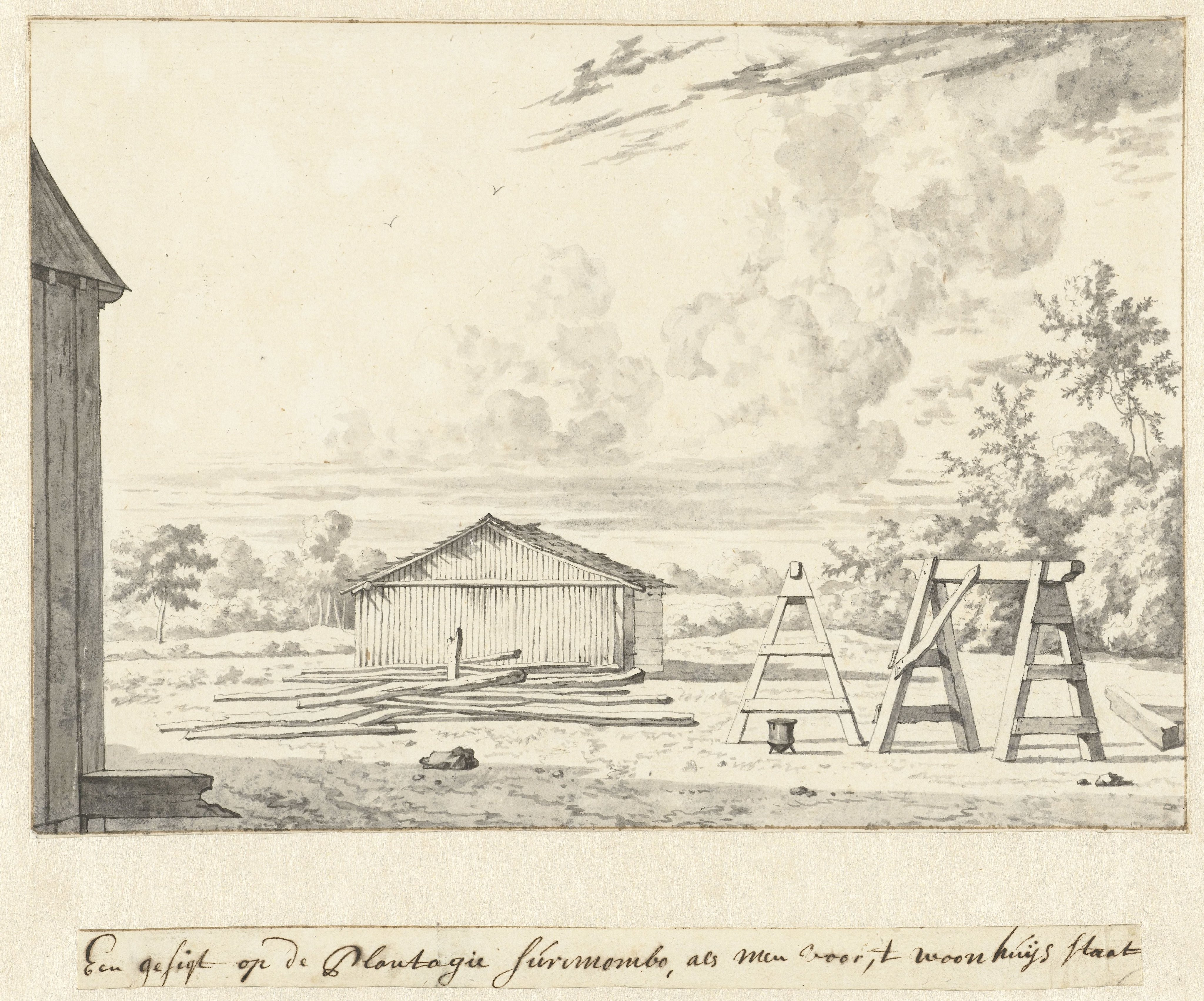 Gezicht op de plantage Surimombo