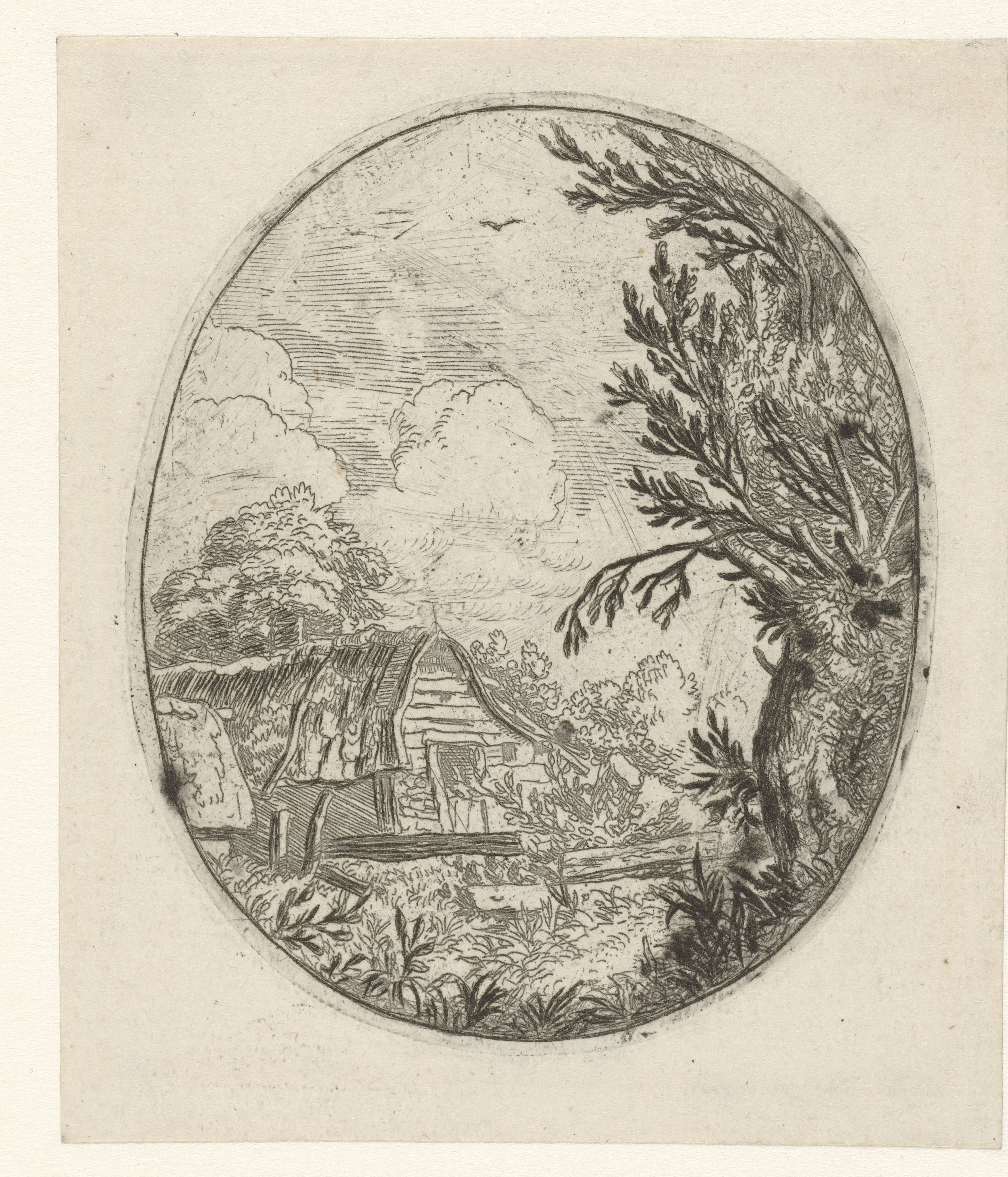 Landschap met boerderij