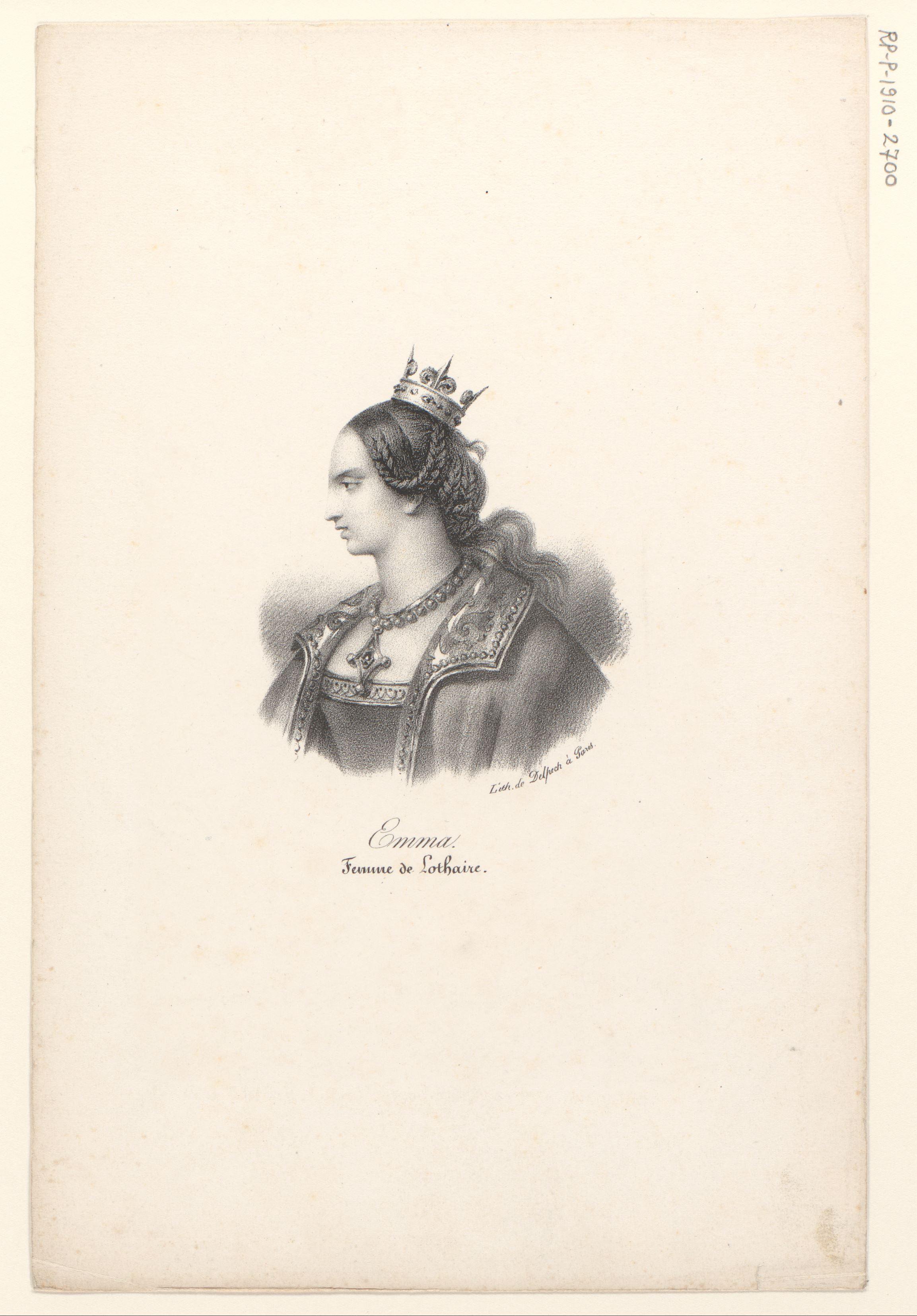 Portret van Emma van Italië