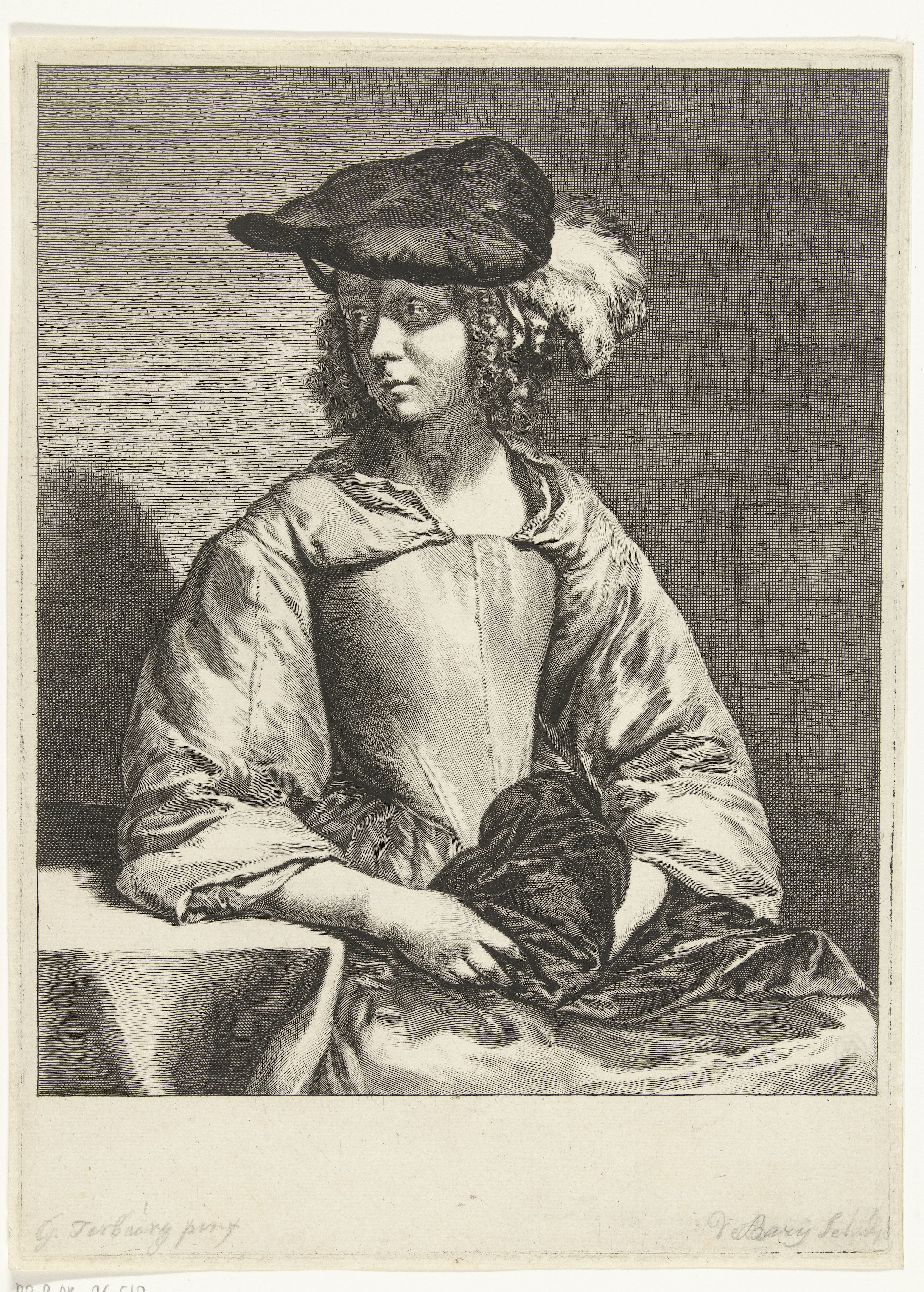 Jonge vrouw met baret