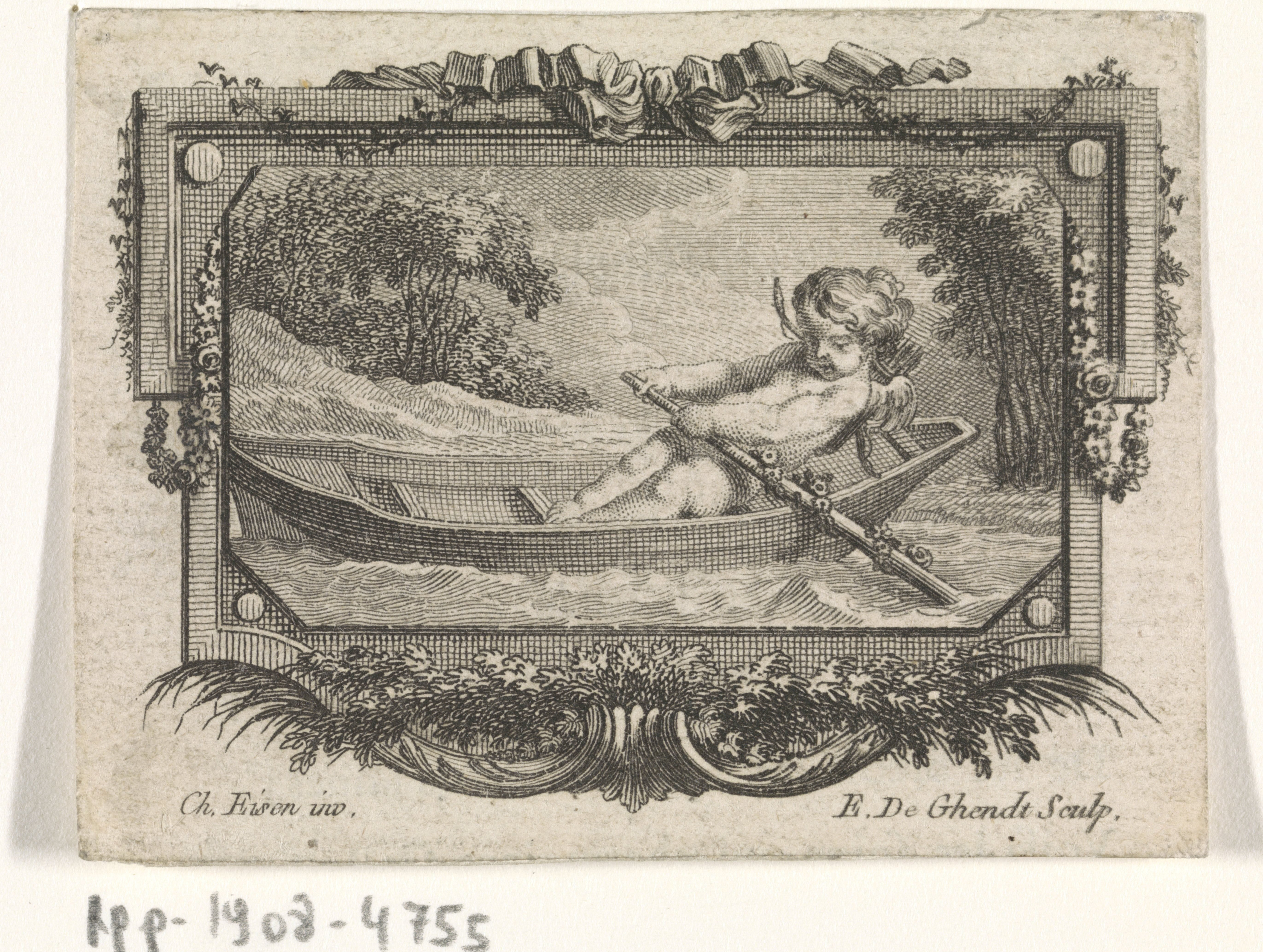 Putto in een bootje