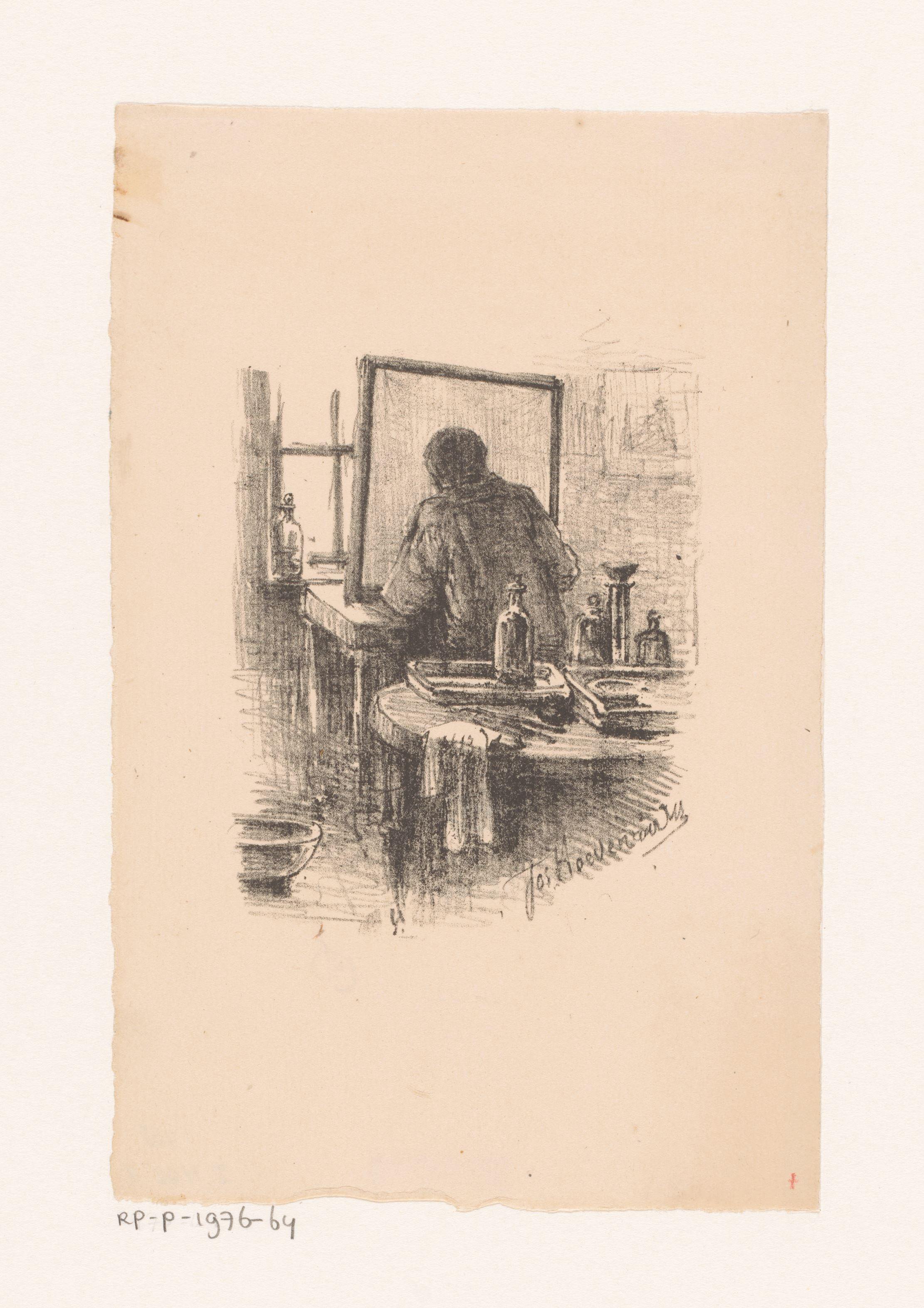 Etser in zijn atelier