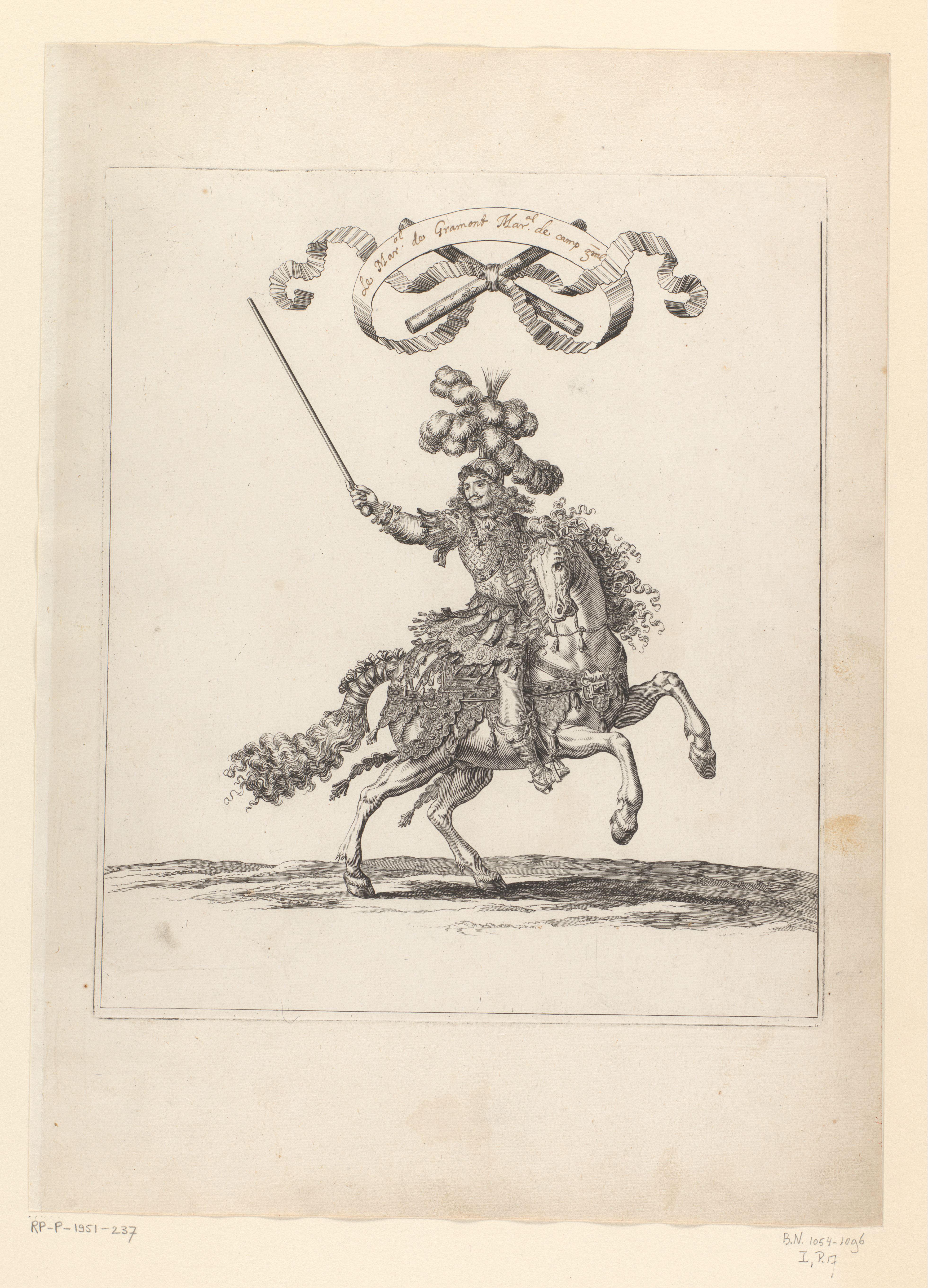 Antoine III de Gramont te paard in Romeins kostuum